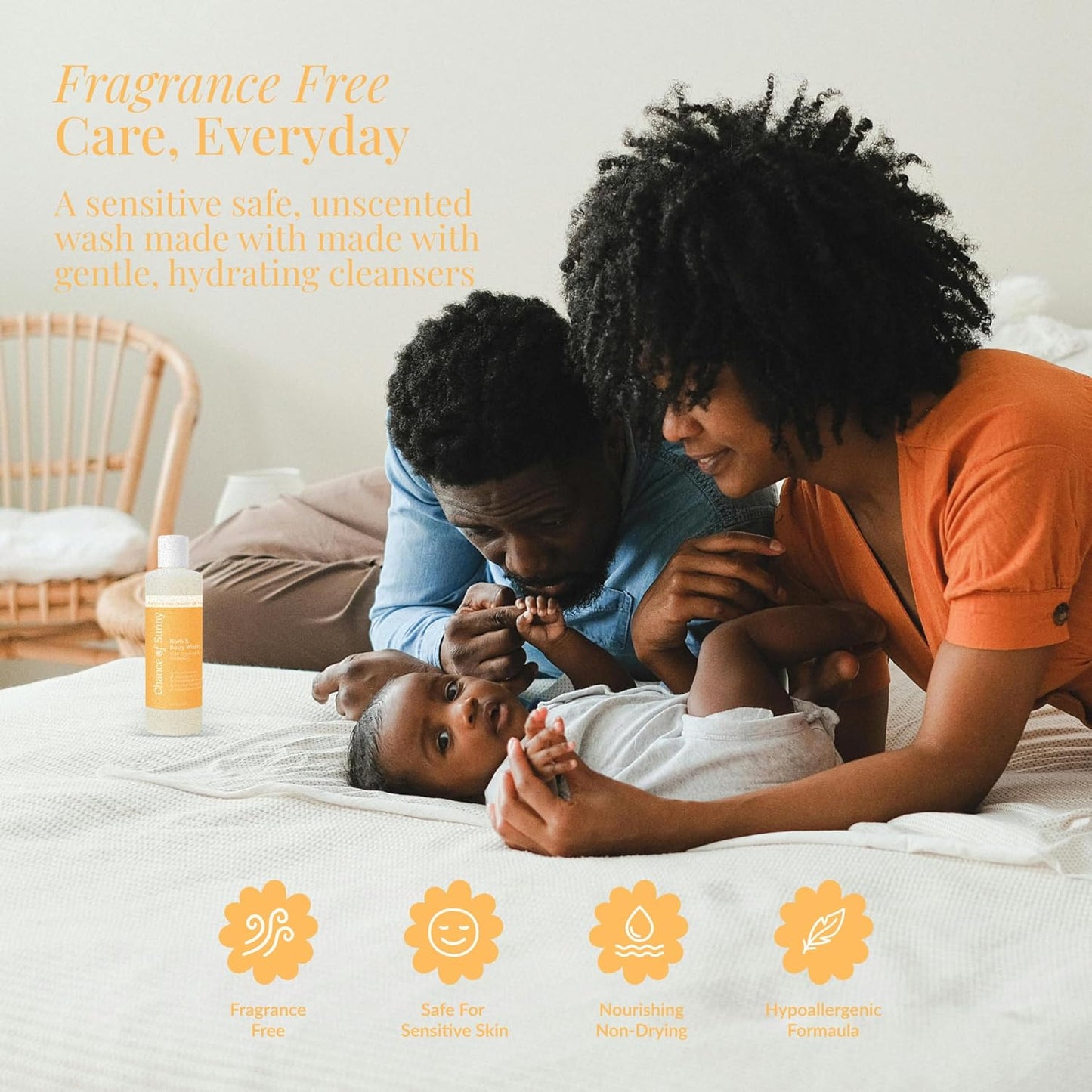 Sensitive Skin Bath & Body Wash – Fragrance-Free, Hypoallergenic & Dermatologist-Tested -Gentle, pH-Balanced Cleanser for Dry & Delicate Skin - Family-Friendly & Vegan (8 oz)