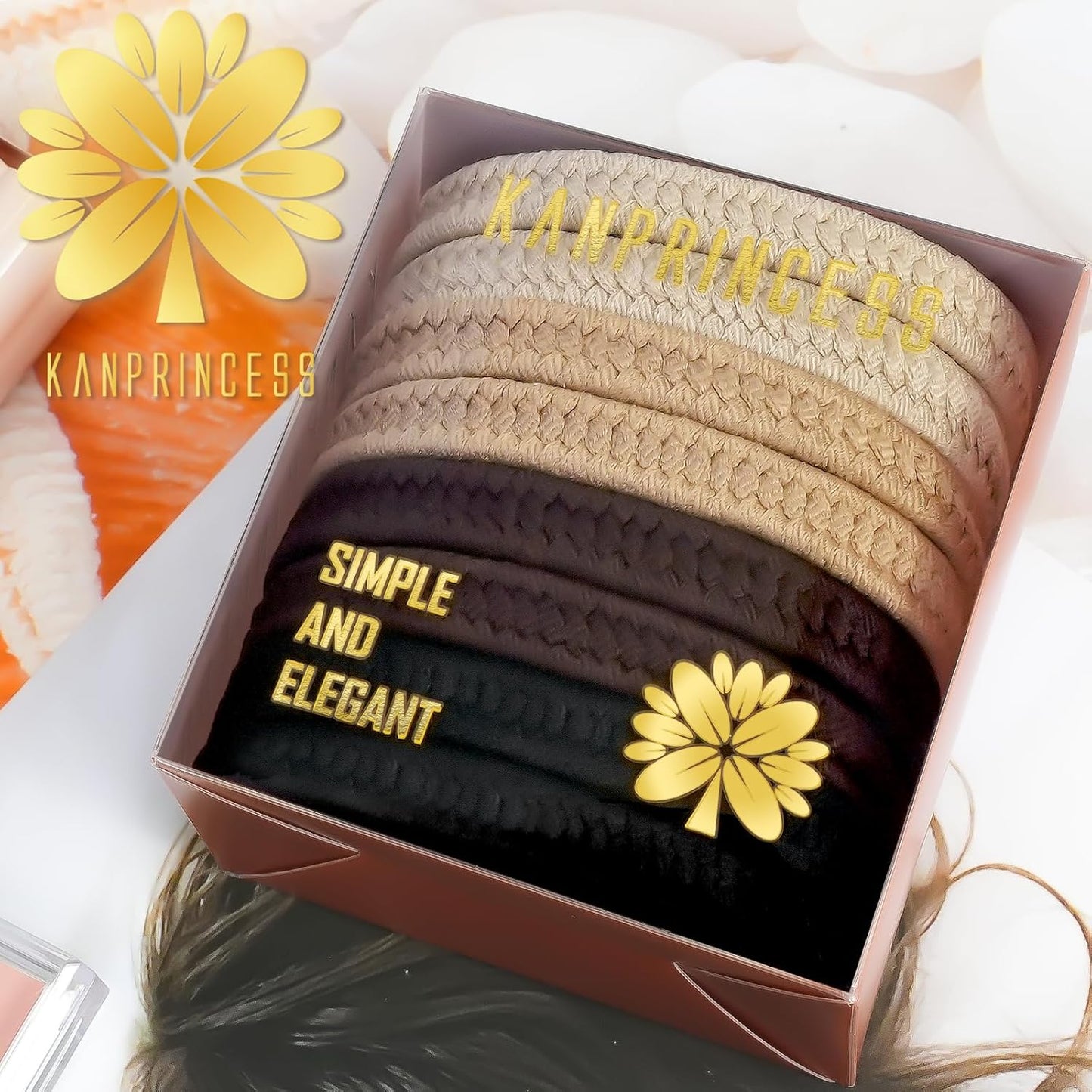 16Pcs Hair Ties For Thick Hair, Strong Stretchy Hair Bands For Women Girls, No Slip Braided Hair Ties No Damage, Ponytail Holders-Exceptionally Secure with Gentle Hold (Set 8)