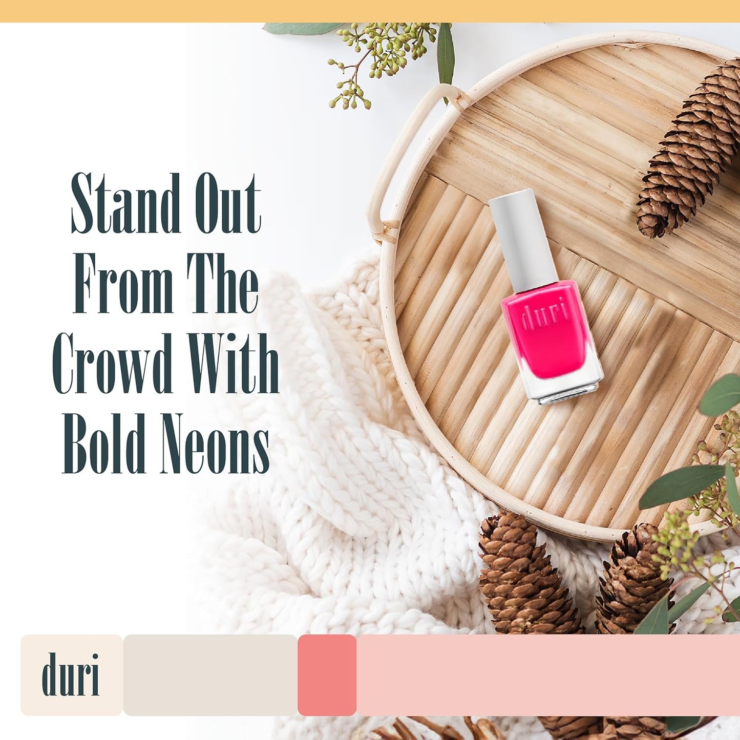 duri 155N Voodoo - Neon Hot Pink Nail Polish, Matte Finish, Quick Drying, 0.45 Fl Oz