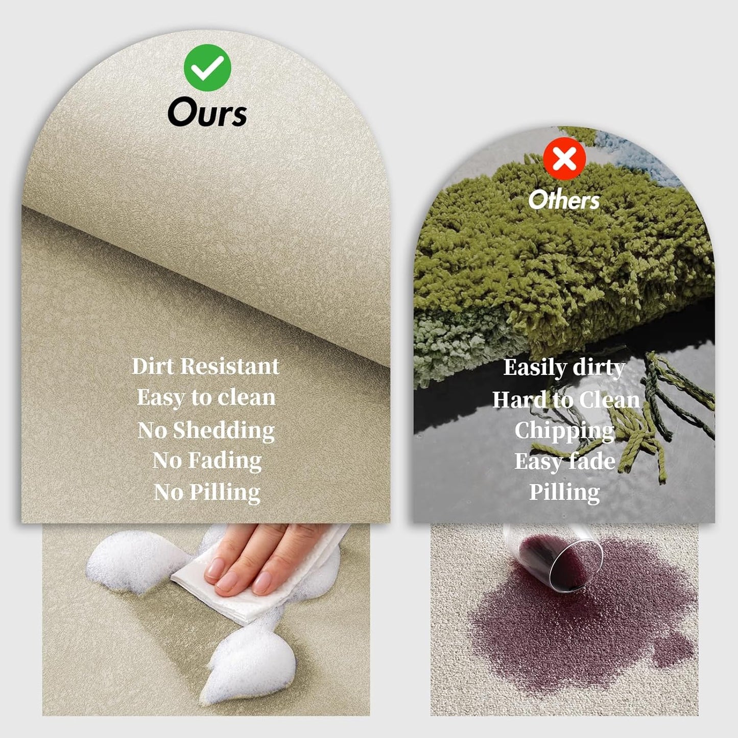 2 Piece Bathroom Mat Rugs Set - Quick Dry Absorbent Diatomaceous Earth Bath Mat Non-Slip Bathroom Floor Mat with Rubber Backing, Thin Bathroom Rugs Fit Under Door, 15.7x23.6+15.7x47.2 Inch, Beige