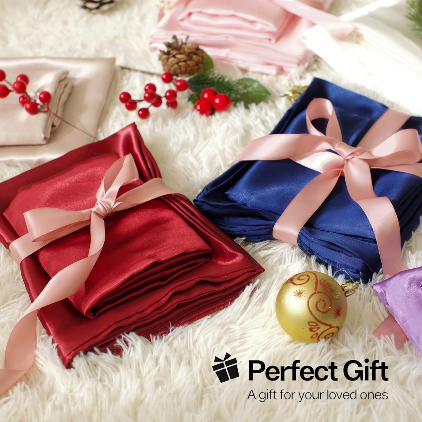 MR&HM Satin Body Pillow Cover, Soft and Breathable Body Pillow Case with Envelope Closure, Cooling and Silky Long Pillowcase for Hair and Skin,Grey (20x54, Silver Striped)