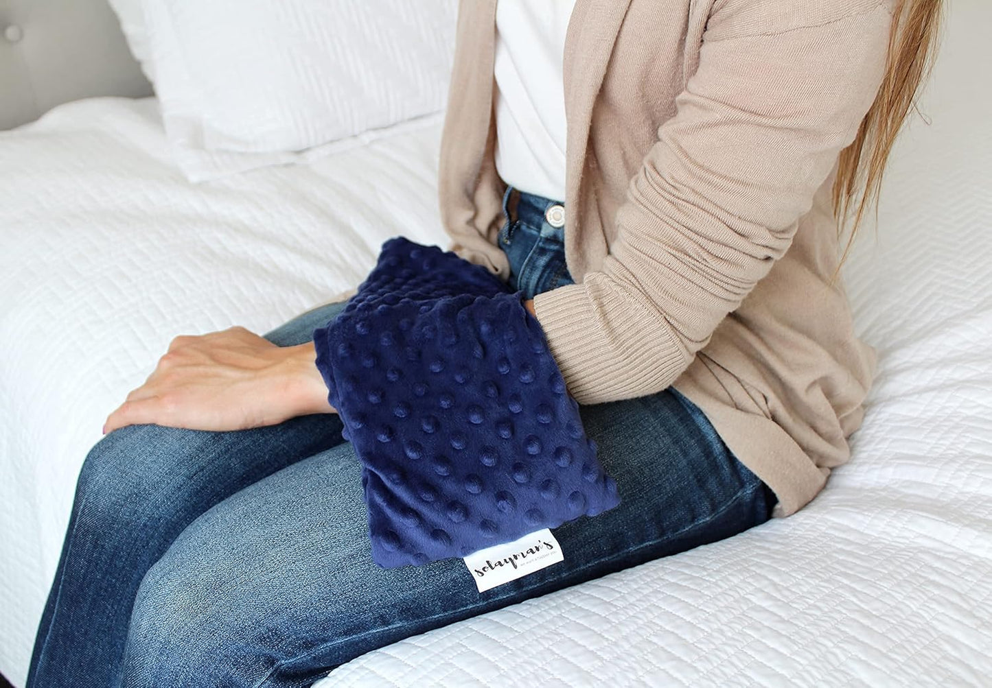 Lavender Scented Microwave Heating Pad for Neck and Shoulders- Weighted Cordless Heating Pad Great Relaxation Gift for Mom, Dad, Women, Men- Aromatherapy Lavender Heating Pad For Hot And Cold Compress