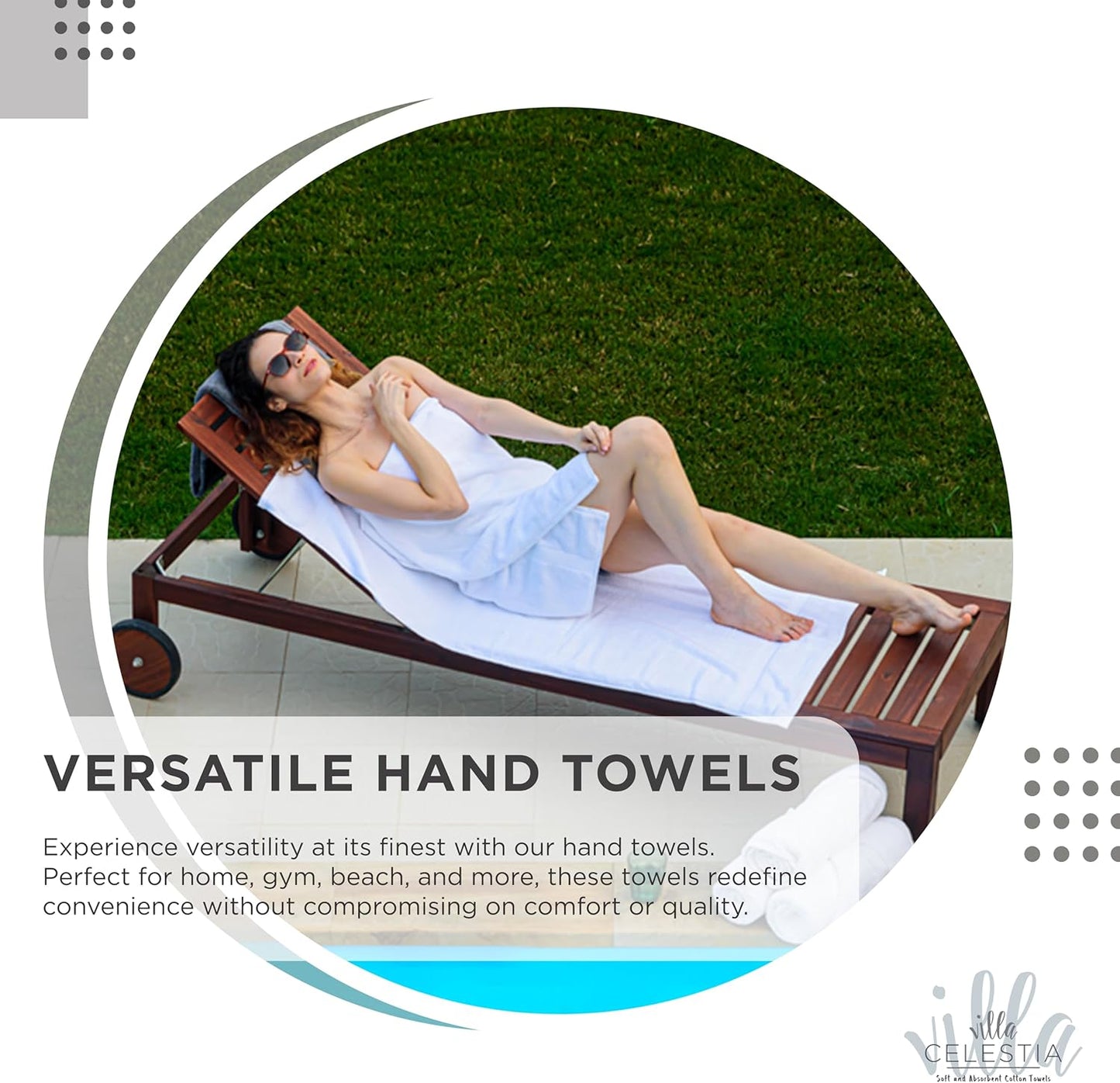 100% Cotton Hand Towel Set of 2, (16 x 28 inches) Sustainable, Soft, Highly Absorbent, Quick Drying, Combed Cotton Hand Towels Pack of 2 Ideal for Hotels, Spa, Bathroom, Dorm, Grey