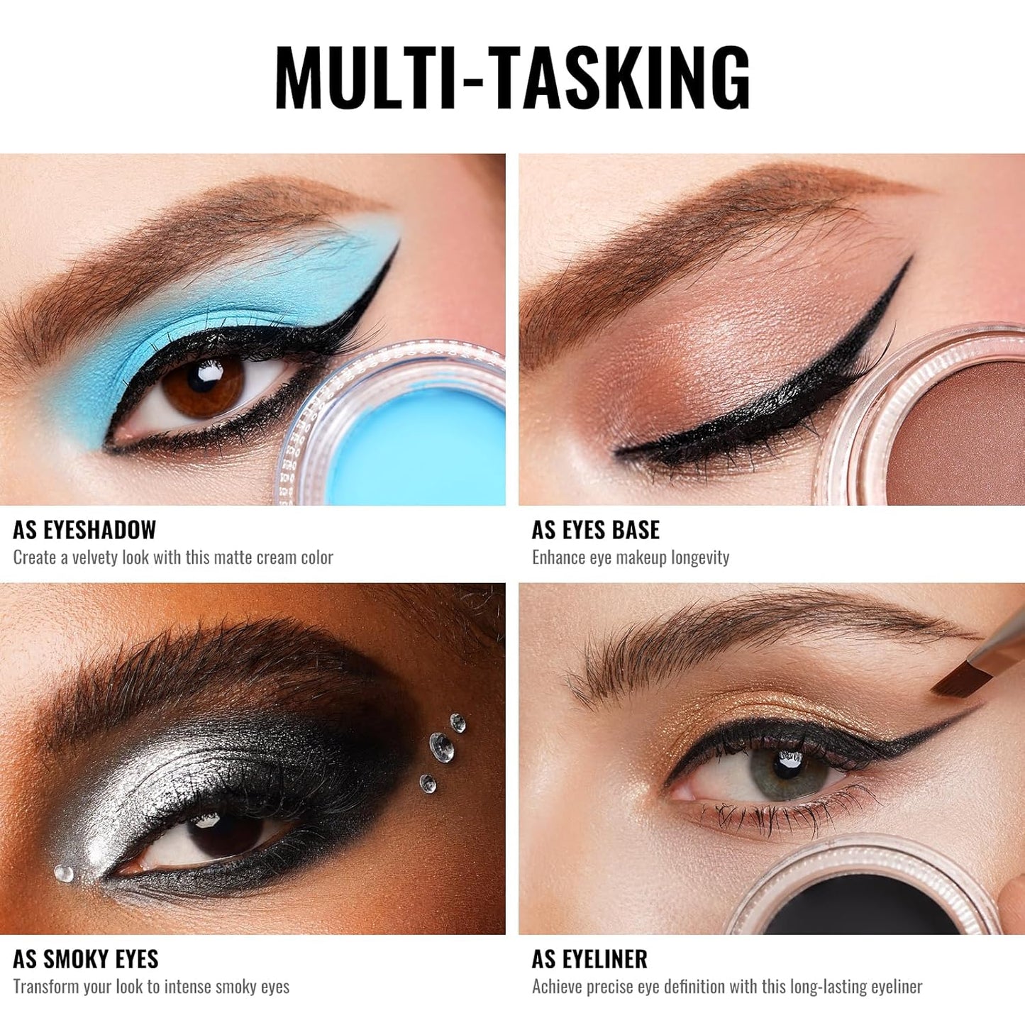 Oulac Matte Eyeshadow 3-in-1 Eyeshadow Eye Primer&Eyeliner Highly Pigmented Waterproof Smudge-proof Long Lasting Wear Smooth&Blendable Formula for Natural Look,Vegan & Cruelty-Free CM04