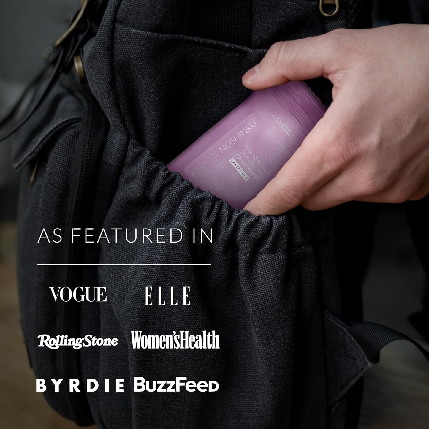 Noshinku Discovery Hand Sanitizer Wipes, 3-Pack (45 Towelettes) – Resealable Travel Wipes with Ethyl Alcohol, Aloe & Green Tea, Plant-Based Fiber, Essential Oil Scents, Cruelty-Free & No Dyes