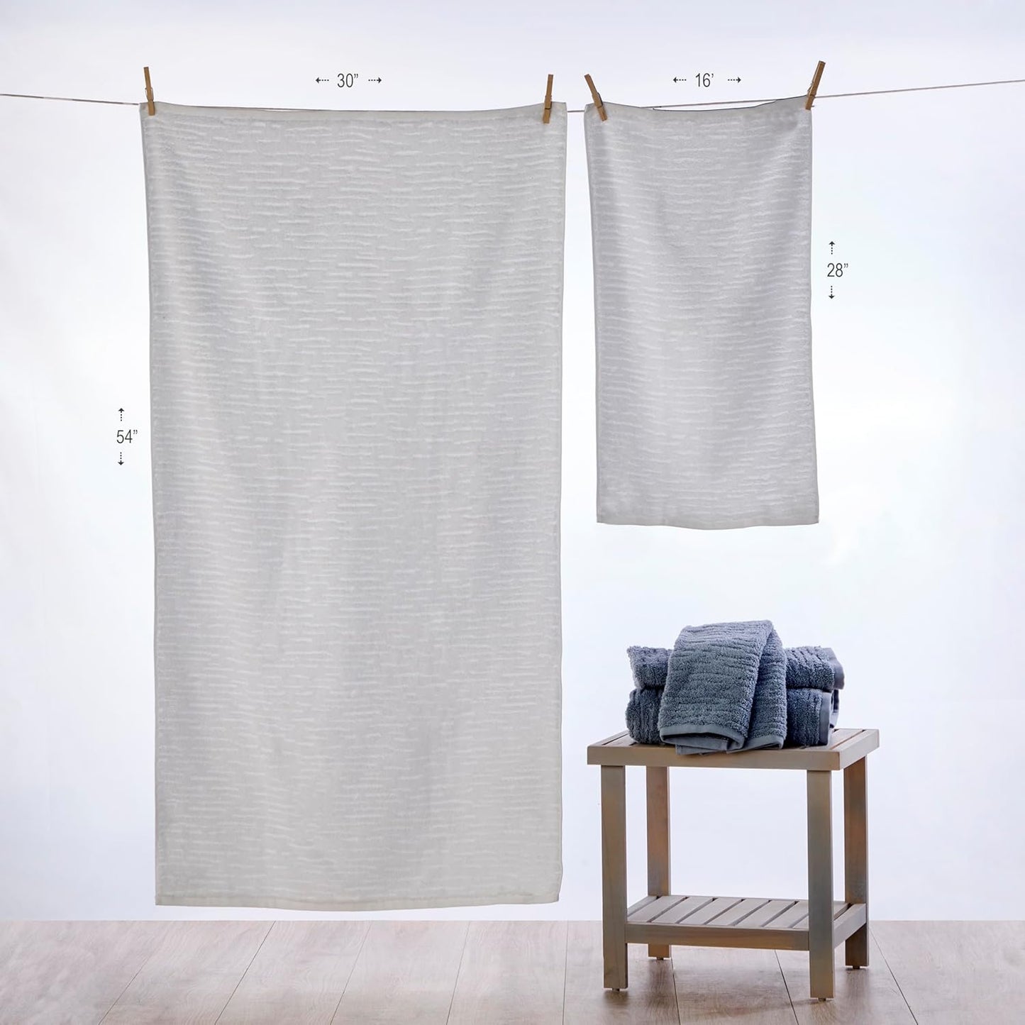 SKL Home CloudSoft Cotton Luxury 2-Piece Hand Towel Set, White