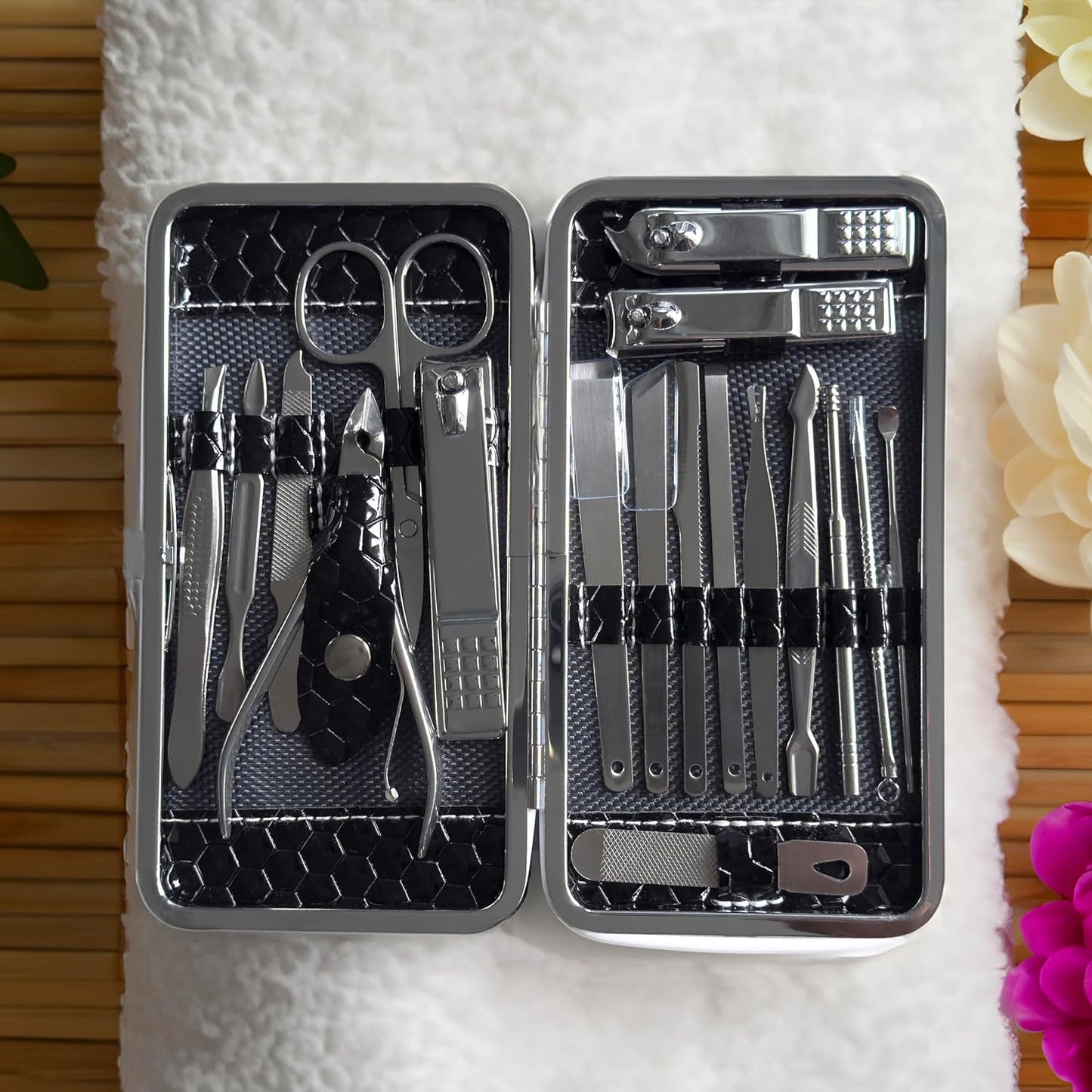 Nail Clippers Set - Fingernail and Toenail Clipper Cutters, Manicure Pedicure Kit - 18 Pieces Stainless Steel Professional Grooming Kits - Manicure Kit for Women and Men