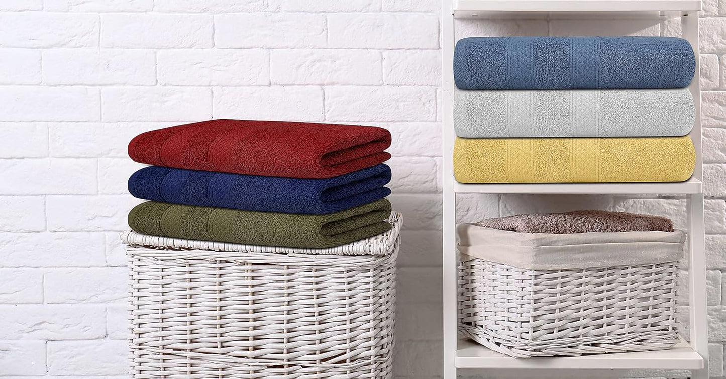 ZUPERIA Classic Hand Towels Pack of 10 (16 x 28 Inches) 100% Ring Spun Cotton Light Weight & Super Absorbent, Fast Drying Towels for use in Bathroom, Hotels, Travel and Spa (Assorted Multicolor)