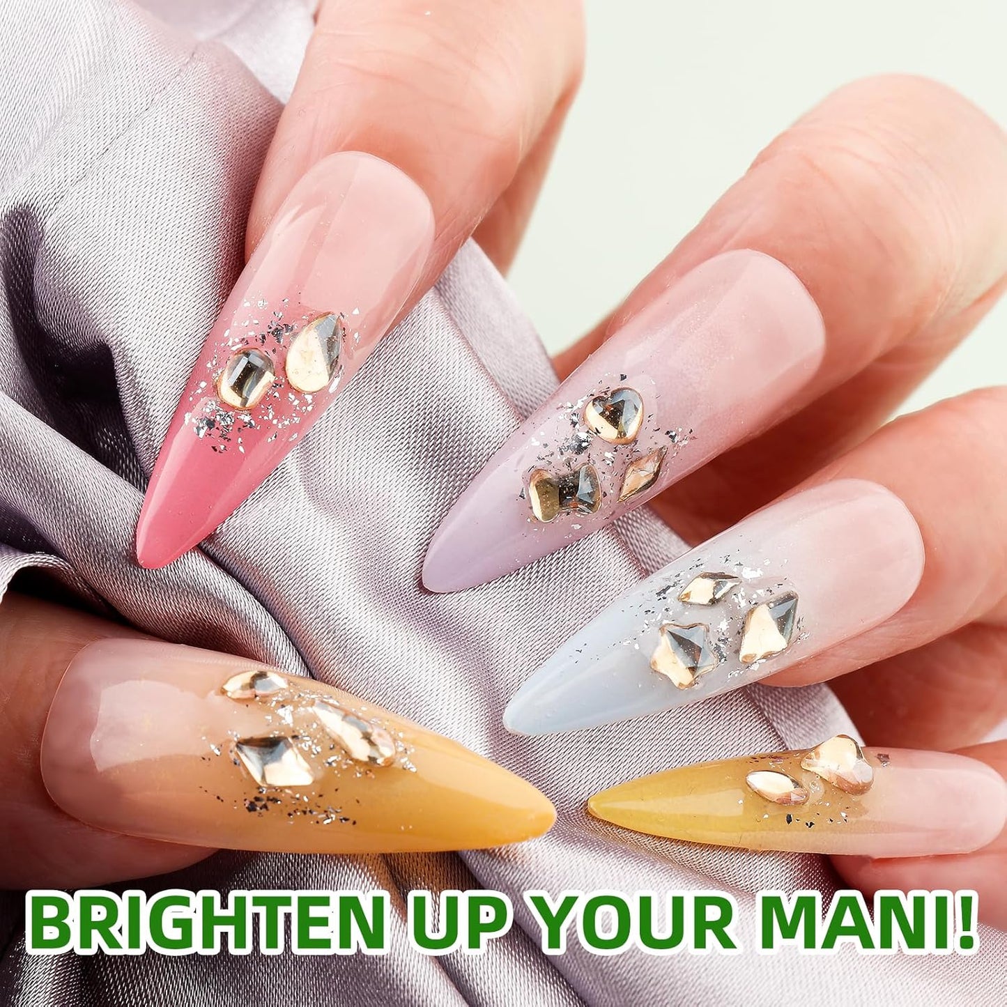 Gradient Painting Gel Nail Polish Set, 9 Colors Pink Purple Green Yellow Ombre Gel Nail Polish with 50pcs Nail Sponges 4 Claws Grabber Brush Sponge Pat Solid Nail Art Paiting Gel Polish Natural French