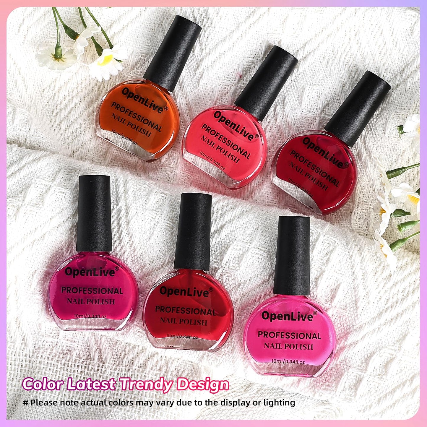 10ml Red Nail Polish Set 6 Colors Rose Red All Seasons Neutral Color Fast Dry Nail Polish Set for Women Salon DIY Nail Art