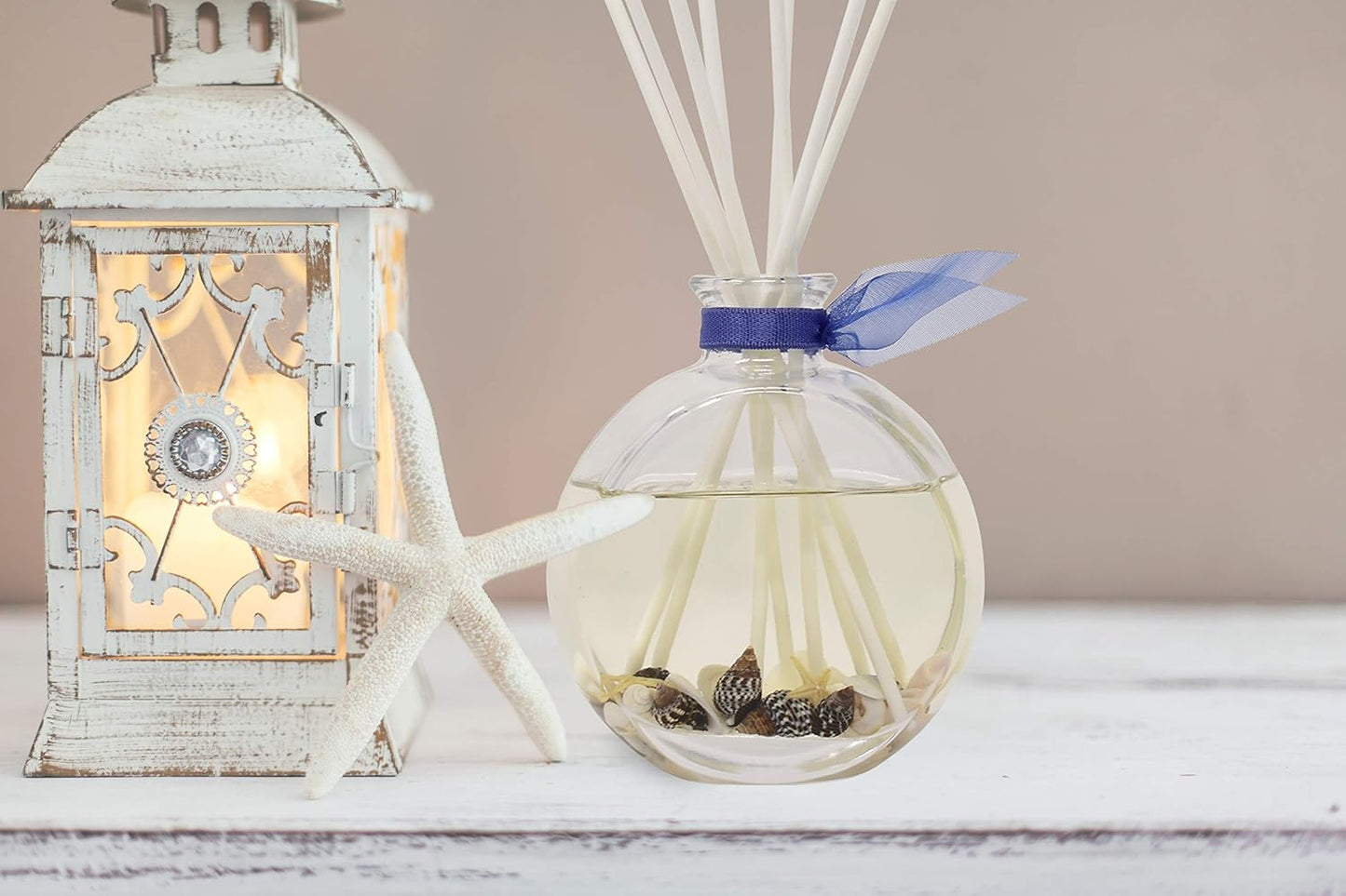 LOVSPA Reed Diffuser Set, Beach House Scented Oil Diffuser with Sticks, Home Fragrance Accessories for Bathroom Shelf Decor, Aroma Diffusers for Home or Office Desk, USA Made