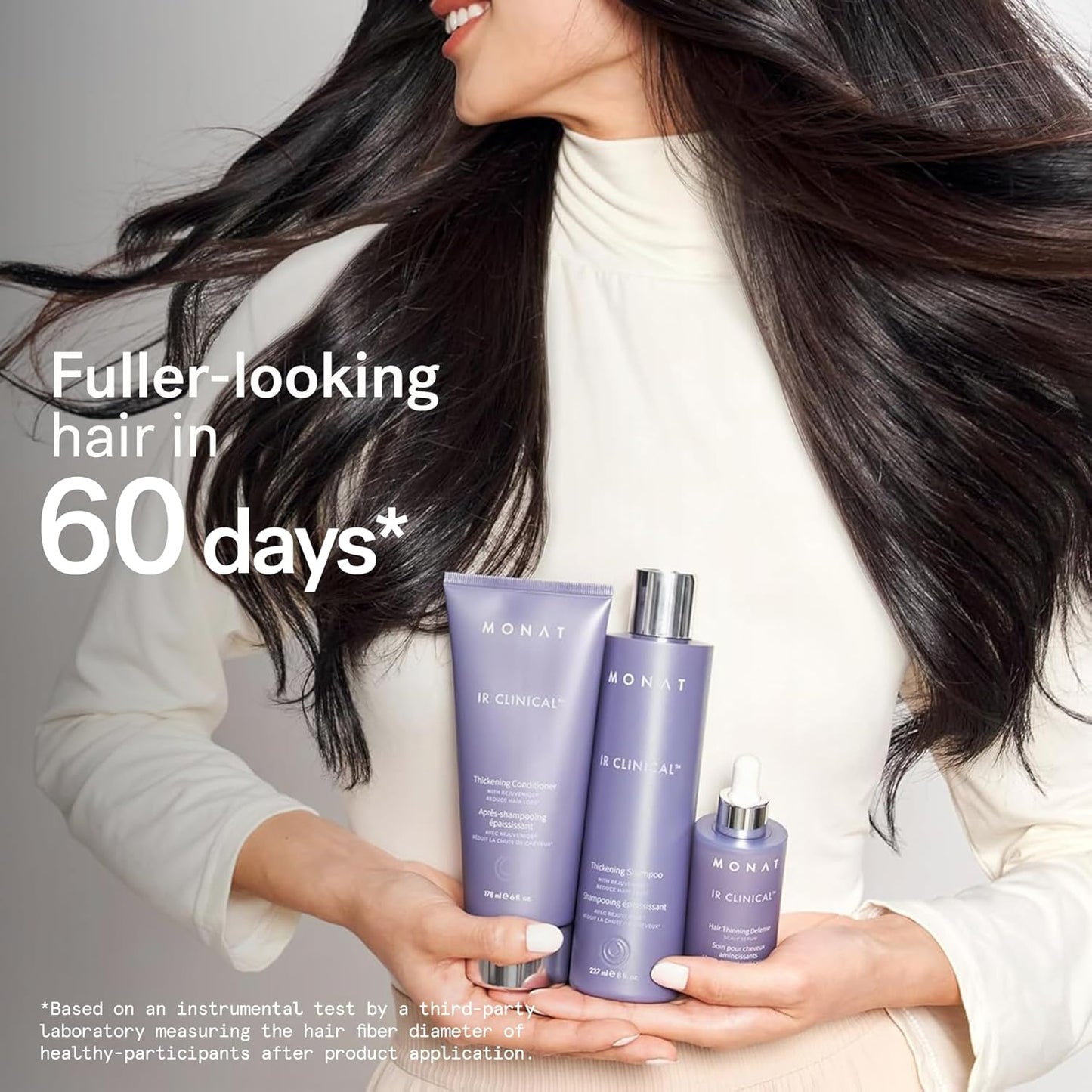 MONAT IR Clinical System – Complete Hair Care Restoration Kit with Thickening Shampoo, Conditioner & Thinning Defense Serum – Strengthens, Protects, & Revives Hair for Thicker, Fuller-Looking Results