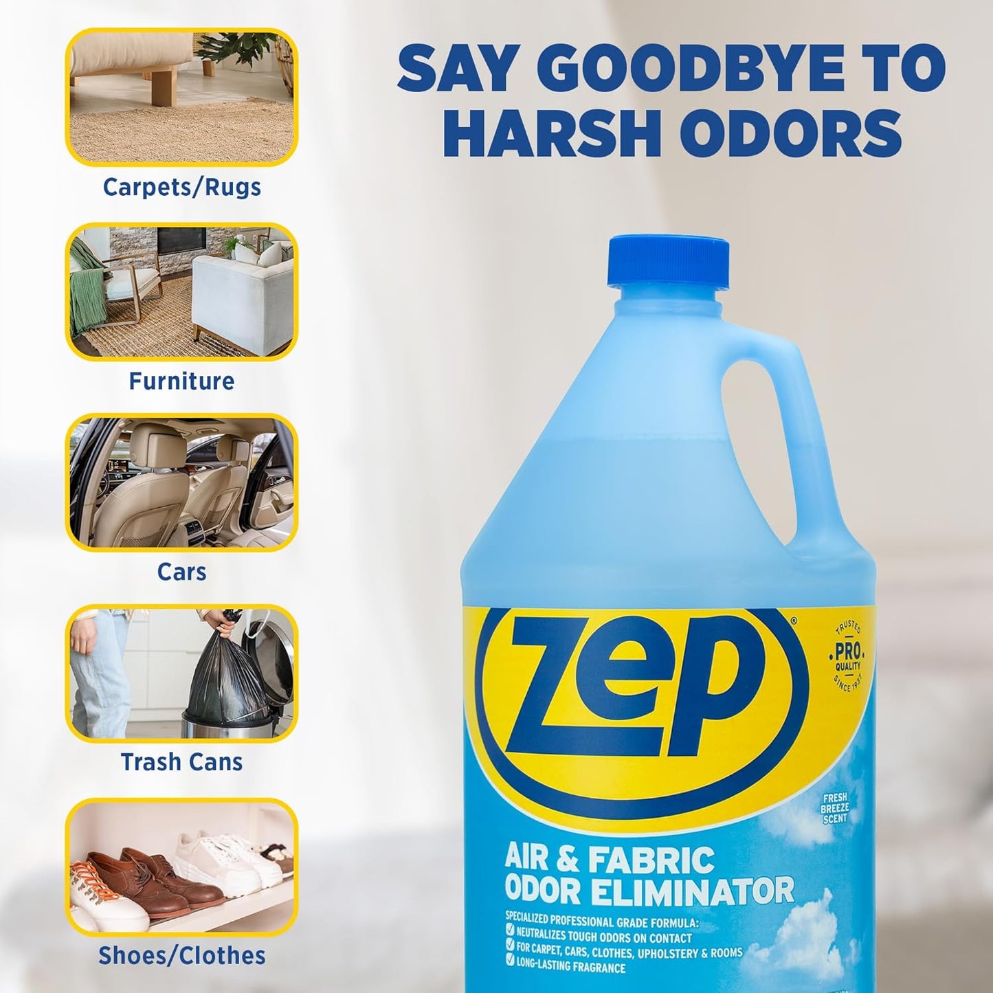 Zep Air and Fabric Odor Eliminator - 128 Ounce (Pack of 2) ZUAIR128 - Refresh Your Home, Office and Business
