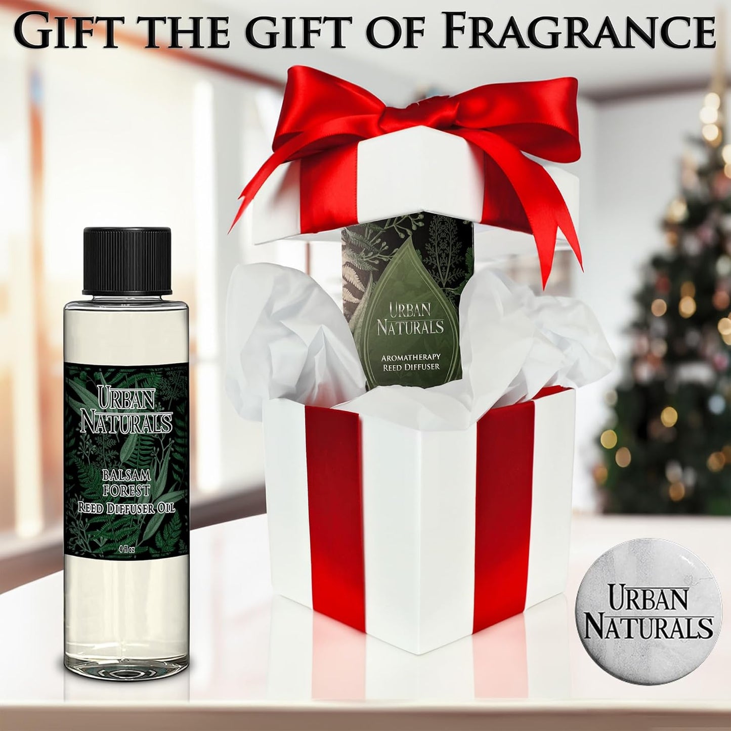 Urban Naturals Leather Mahogany Scented Oil Reed Diffuser Refill | Includes a Free Set of Reed Sticks! Masculine Blend of Smoky Bergamot, Leather, Spice, Amber and Wood – 4 oz. Made in The USA