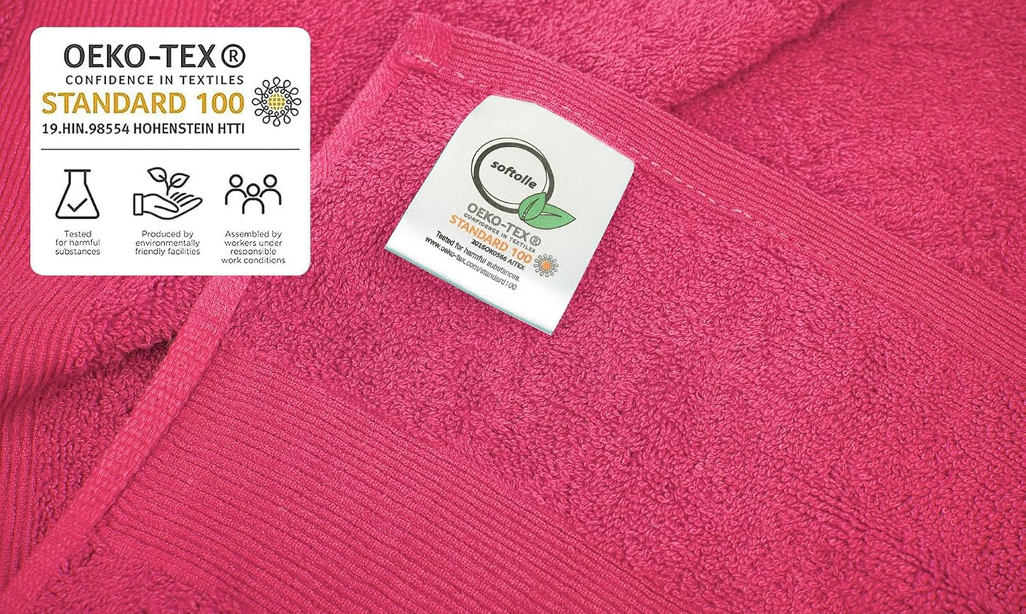 Softolle Luxury Bath Towels Set of 4 (27” x 54”) | Towels for Bathroom | Super Soft | Highly Absorbent Towels for Home, Spa, Gym (Raspberry)