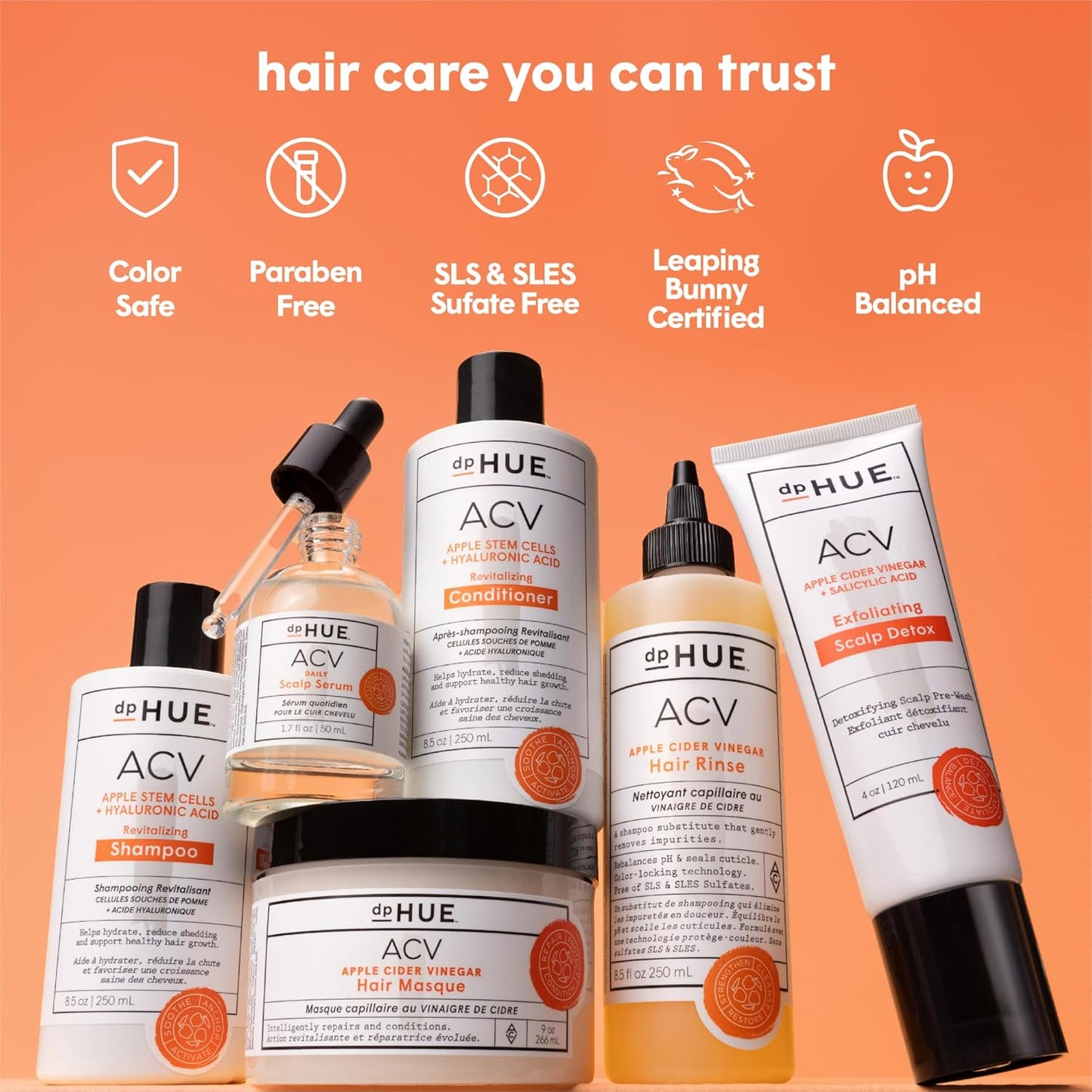 dpHUE ACV Exfoliating Scalp Detox - 4 oz - Helps Reduce Shedding & Promote Healthy Hair Growth - With Salicylic Acid & Niacinamide - No Added Fragrance - Vegan & Color Safe