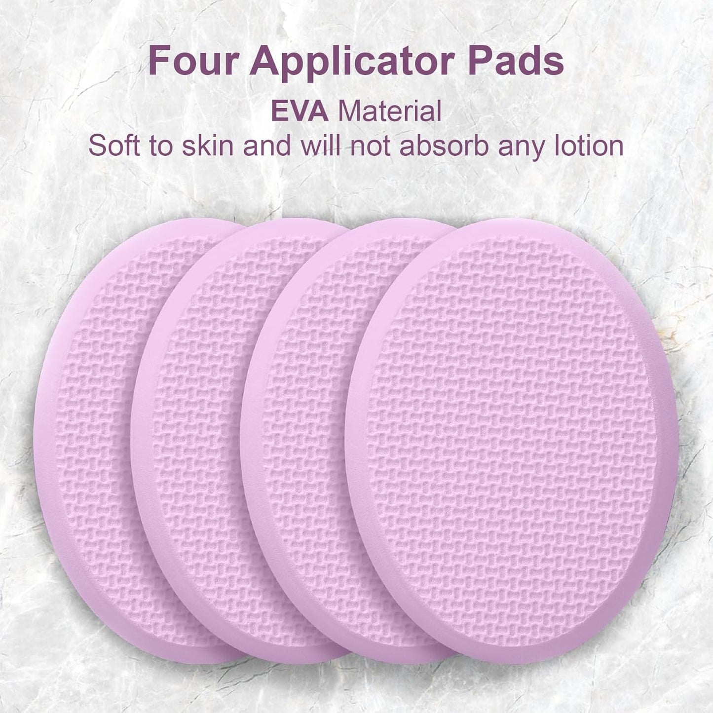 AmazerBath Lotion Applicator for Back, Feet, 4 Replaceable Pads with Long Handle, Back Sunscreen Applicator for Elderly, Women, Apply Cream Medicine Skin Cream Moisturizer Sunscreen Tanner, Purple