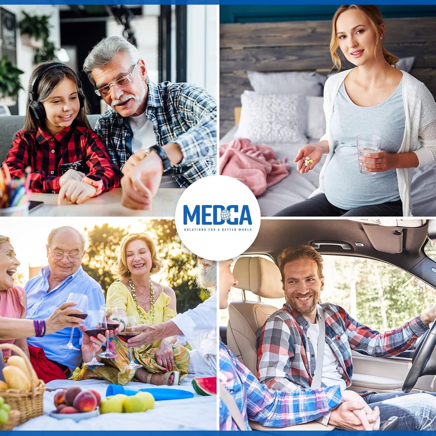 Weekly Pill Organizer - (Pack of 2) Extra Large Vitamin Container with Jumbo Easy to Read Letters, BPA Free - Daily Travel 7 Day Medication Pill Box Case