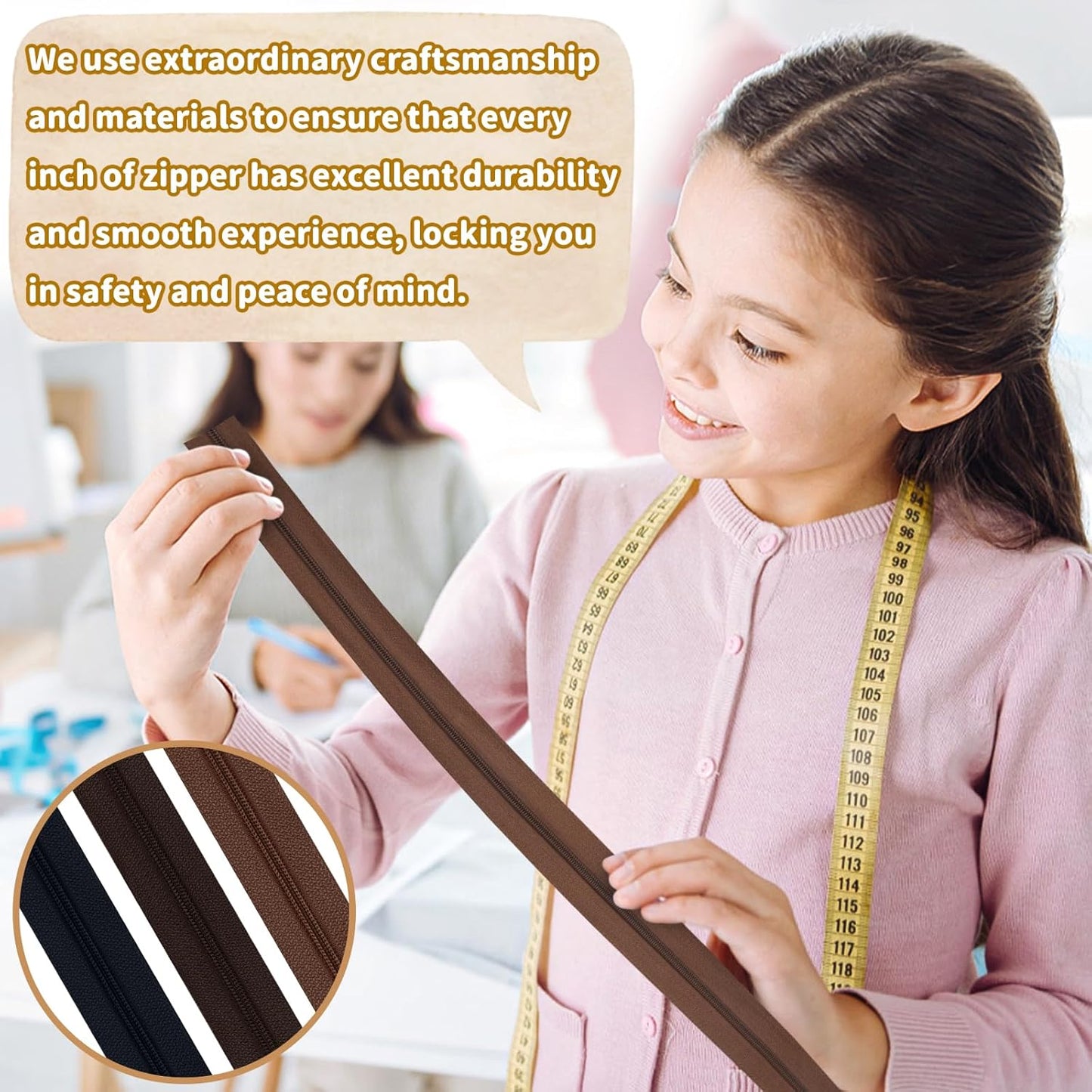 DOITEM 24 Yards 8 Pieces Sewing Zippers #3 Nylon Coil Zippers Assorted Zipper for Sewing with 32 Zipper Sliders for DIY Tailor Sewing Crafts Supplies, 8 Color