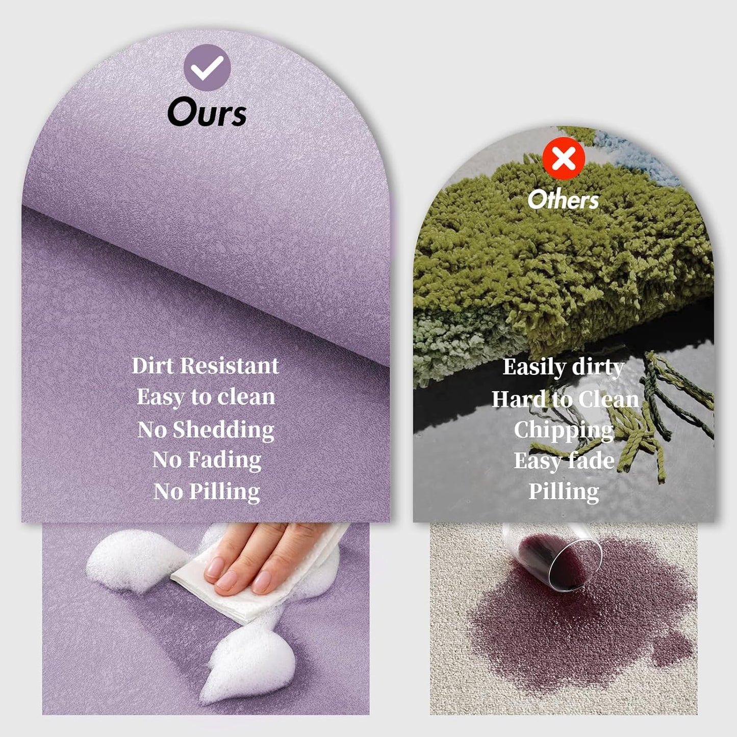 Diatomaceous Earth Bath Mat Rugs Quick Dry Super Absorbent Non Slip Rubber BottomThin Bathroom Mat Fit Under Door, Floor Rugs in Front of Bathtub,Shower Room,Sink,Washable, 17" x 32", Lavender