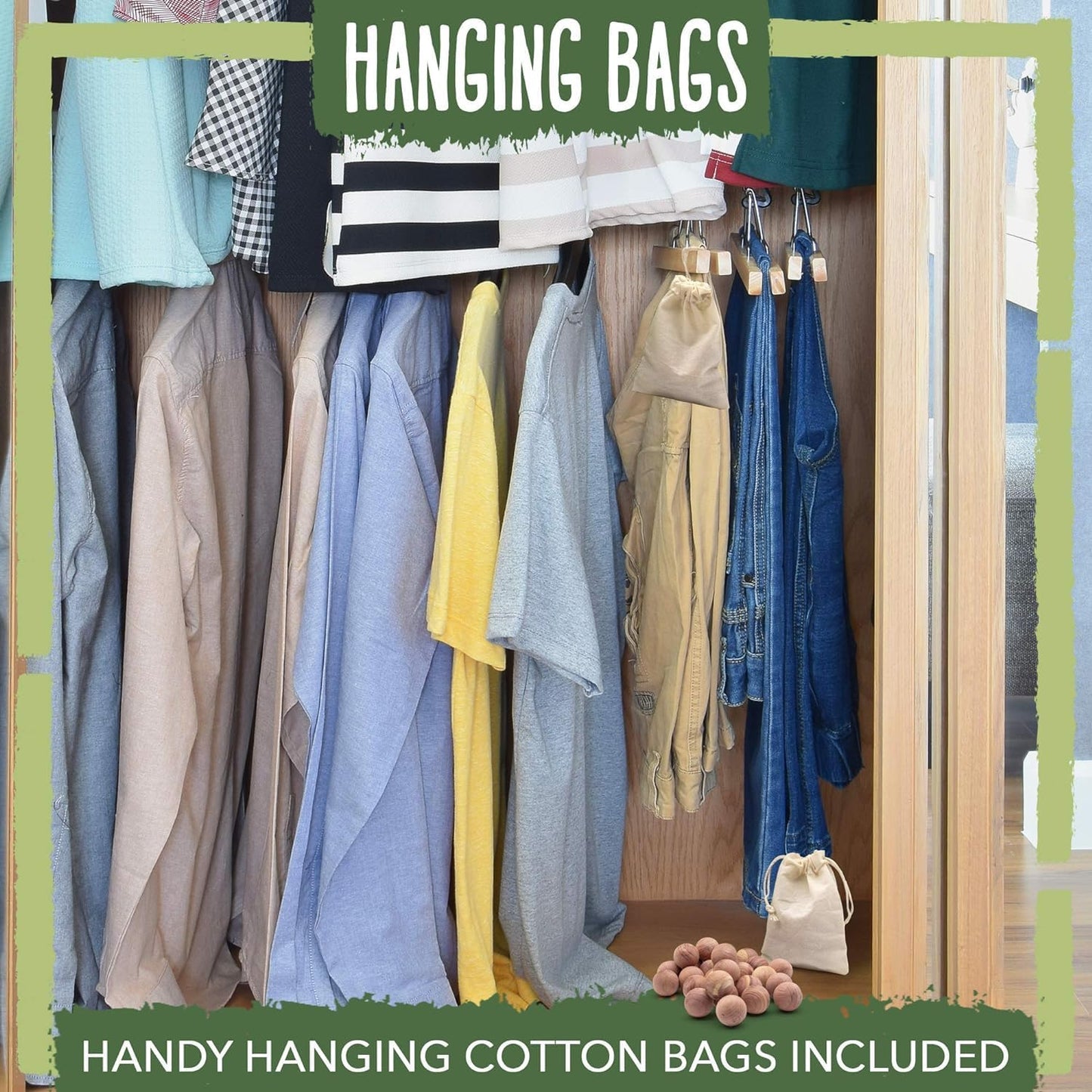 ecoKiwi Cedar Balls for Clothes Storage 40 Pack - 100% Natural Red Cedar Blocks for Clothes Storage - Aromatic Cedar Chips for Closets & Drawers - Cedarwood Oil Planks with Sandpaper & 3 Cotton Bags