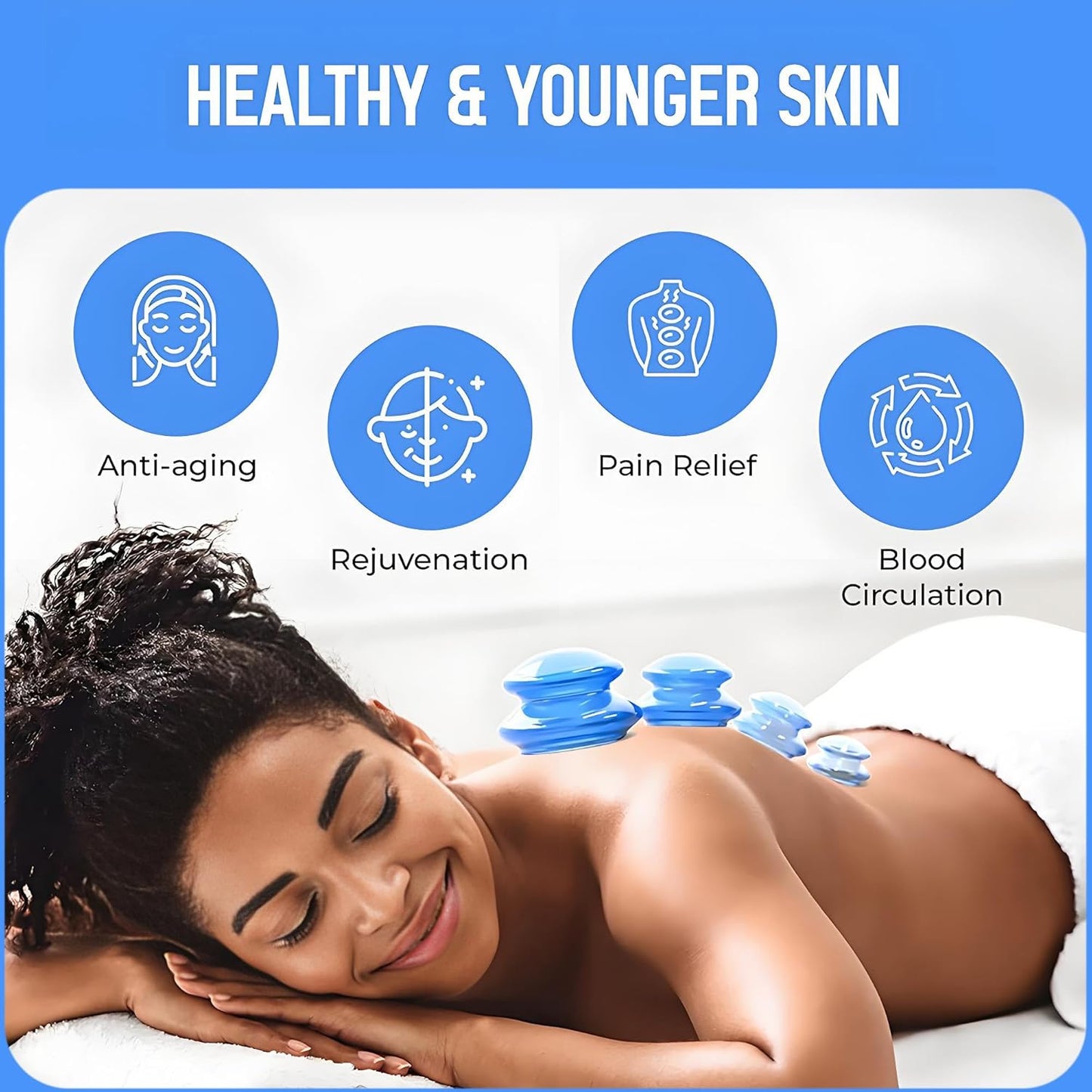 Silicone Cupping kit for Massage Therapy, Professionally Massage Cup for Body Sculpt Cup (Clear, M*2 Cups)