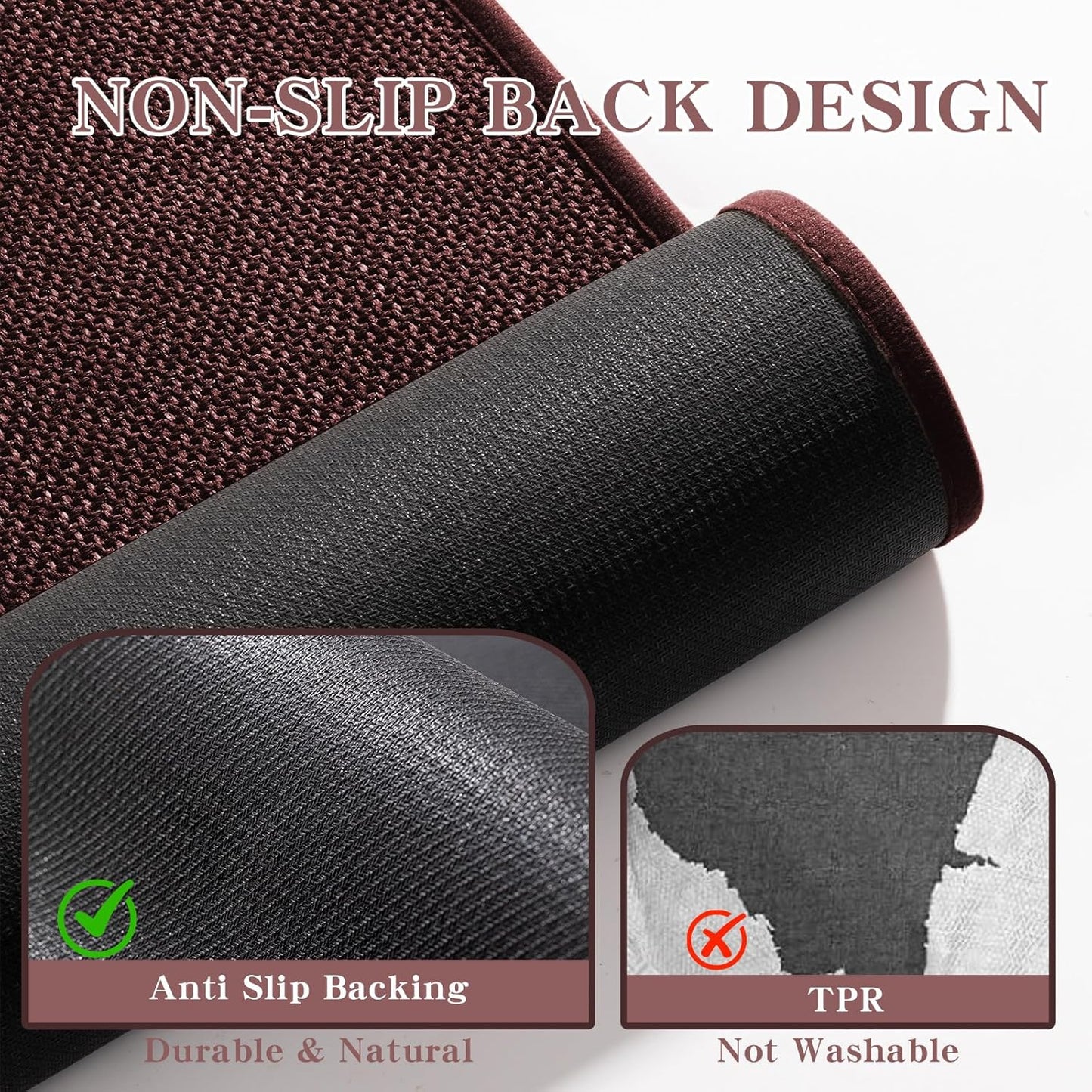 chakme Bathroom Rugs Mat 59x24, Ultra Thin Non Slip Bath Mat Large Quick Dry Absorbent Bath Mat for Bathroom Floor, (Dark Purple, 59"x24")