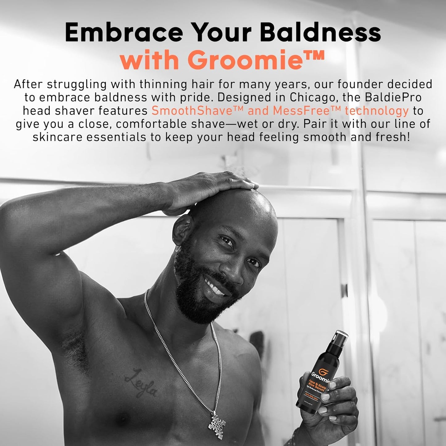 Groomie Face & Scalp Aloe Vera Serum - Hydrating, Soothing, and Moisturizing Skincare Formula, Daily Lightweight and Fast Absorbing, After-Shave Care to Keep Skin Hydrated All Day