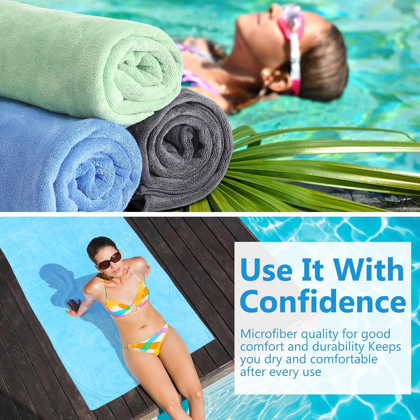 16 Pack Microfiber Bath Towels Bulk 27'' x 60'' Oversized Size Bath Towel Highly Absorbent Extra Large Soft Drying for Shower Beach Salon Winter Sport Spa Gym (Simple,Multicolor)