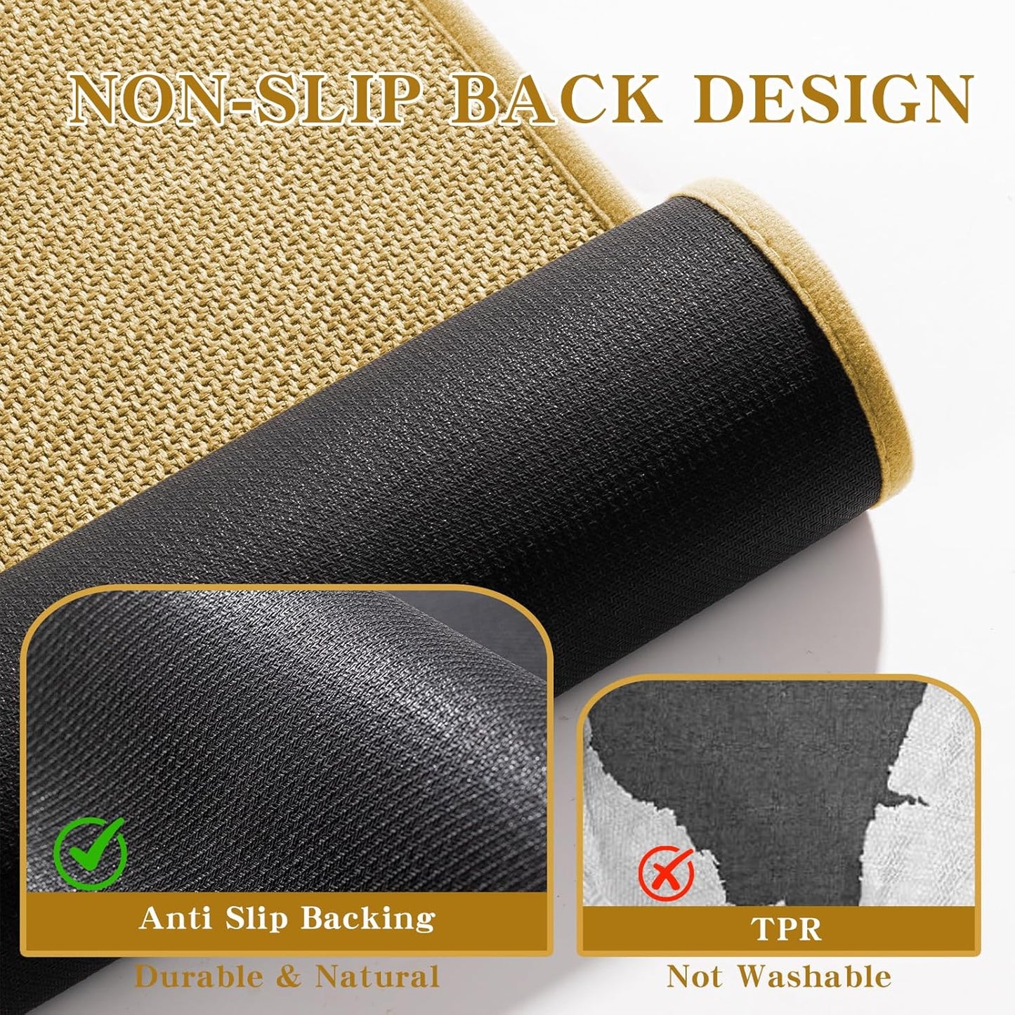 chakme Bathroom Rugs Mat 36x25, Ultra Thin Non Slip Bath Mat Large Quick Dry Absorbent Bath Mat for Bathroom Floor, (Yellow, 36"x25")