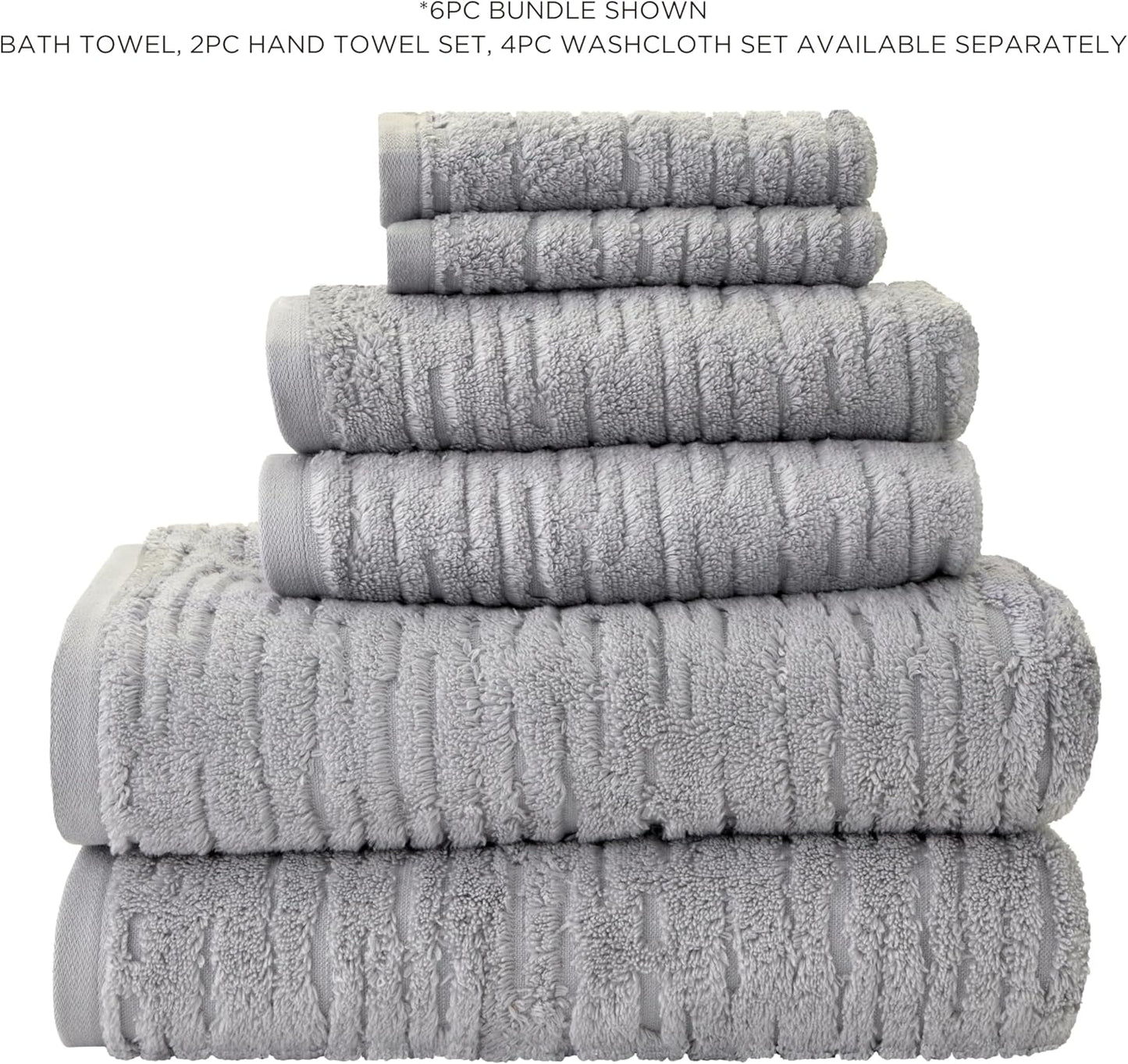 SKL Home CloudSoft Cotton Luxury Bath Towel for Bath & Gift, Gray