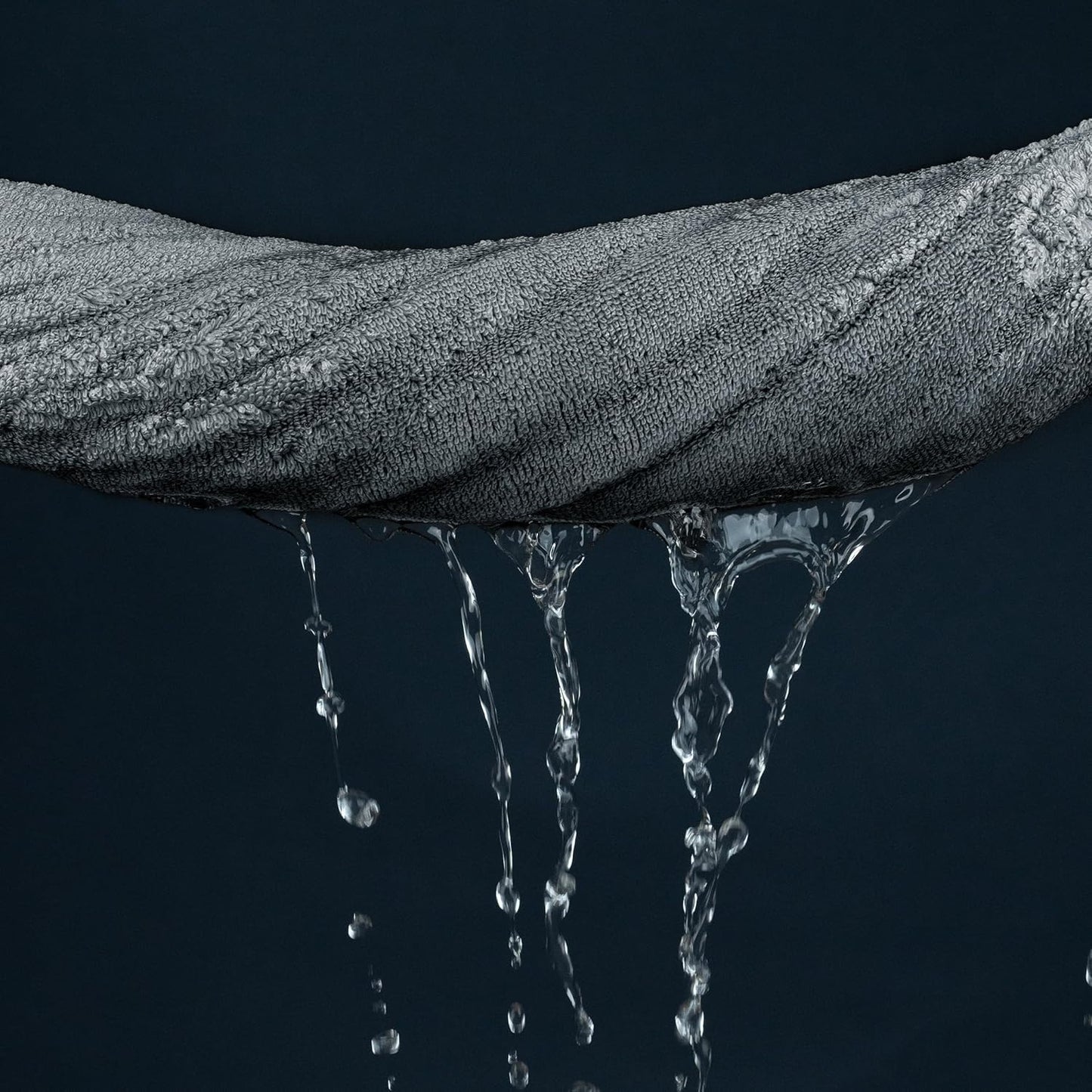 POLYTE Ring Spun Microfiber Oversize Quick Dry Lint Free Bath Towel, 60 x 30 in, Pack of 2 (Gray)