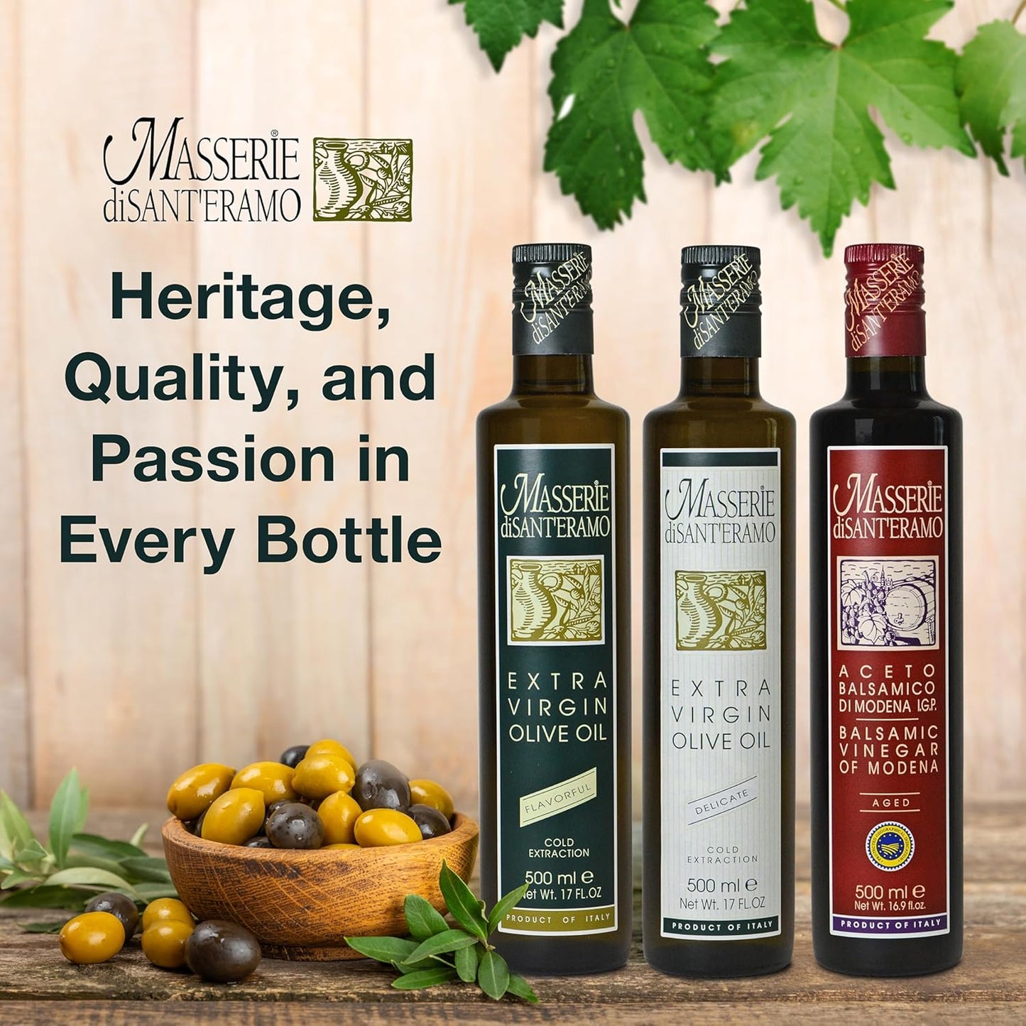 Delicate Italian Extra Virgin Olive Oil Cold Pressed - Light Olive Oil for Cooking and Frying, Imported from Italy - Masserie di Sant'Eramo - 8.45 Fl Oz (Pack 1)