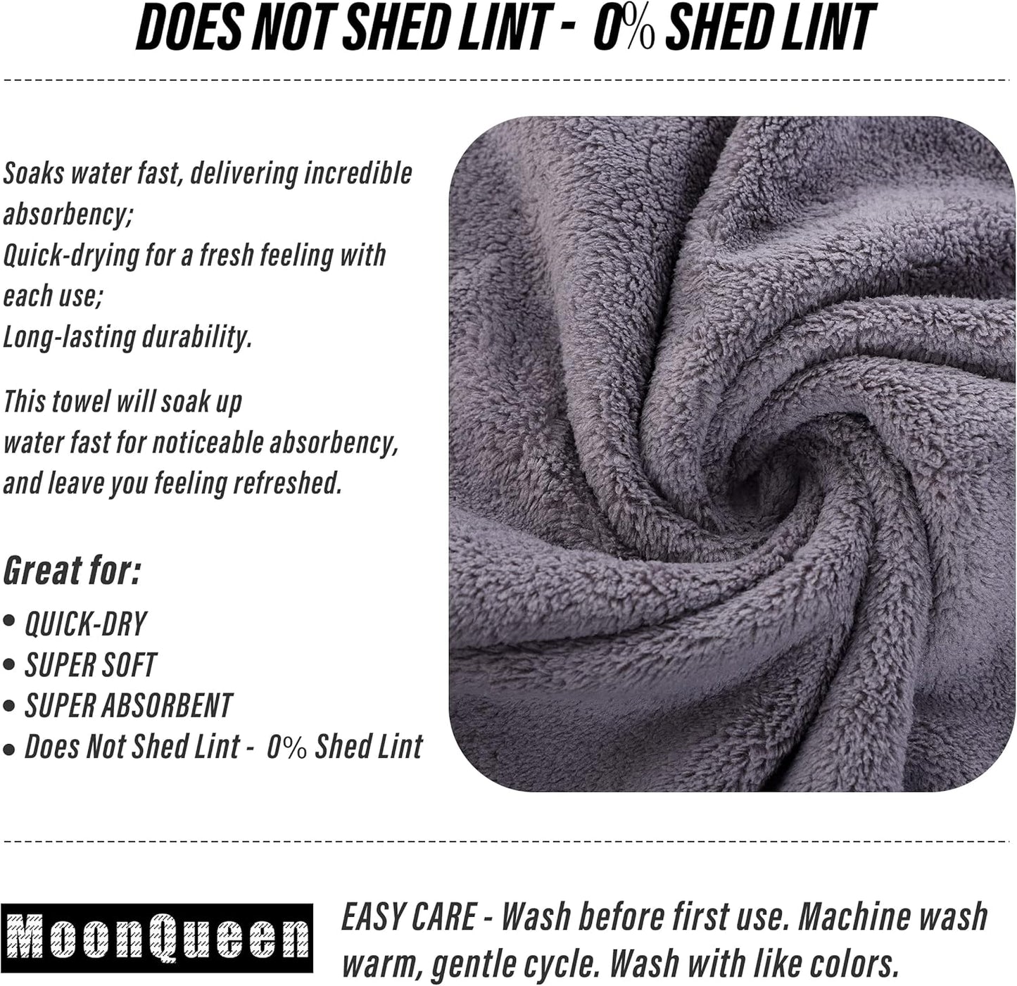MOONQUEEN 6 Pack Premium Hand Towels - Quick Drying - Microfiber Coral Velvet Highly Absorbent Towels - Multipurpose Use as Hotel, Bathroom, Shower, Spa, Hand Towel 16 x 28 inches (Multicolor)