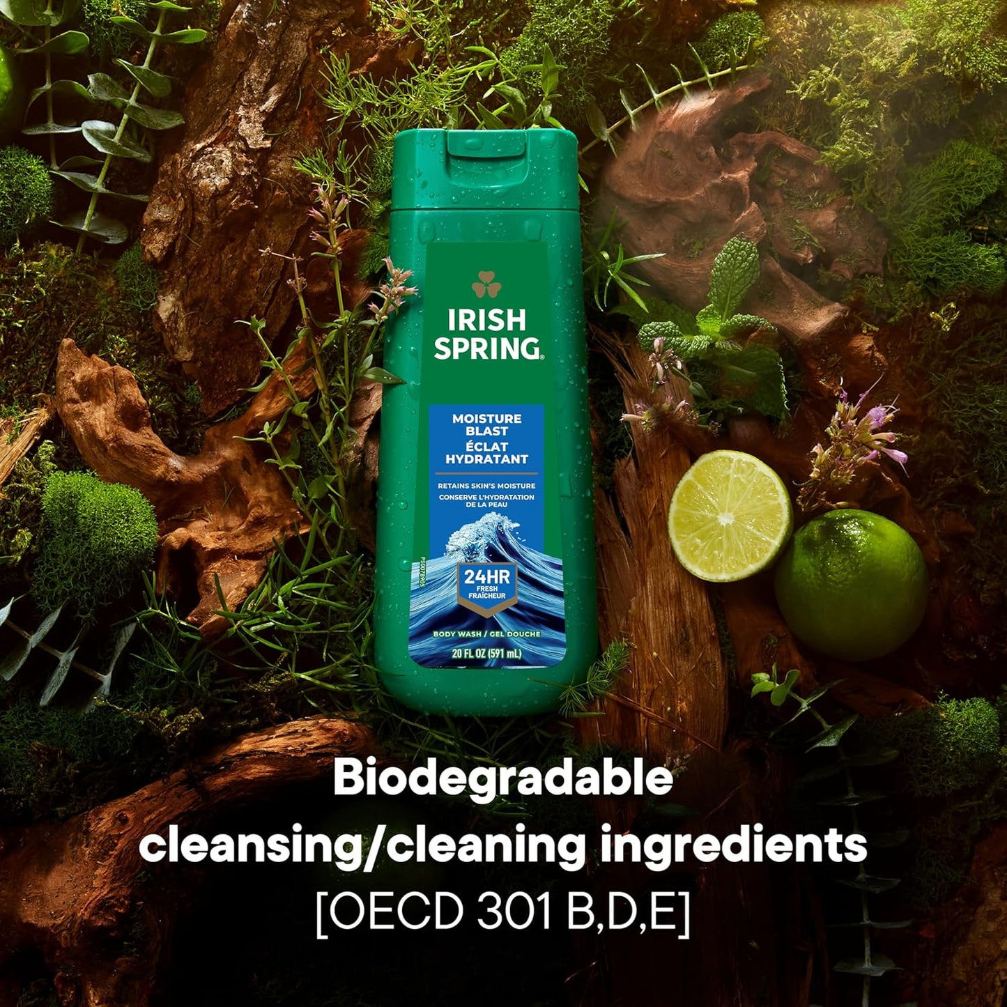 Irish Spring Moisture Blast Body Wash for Men, 20 Fl Oz (Pack of 2)