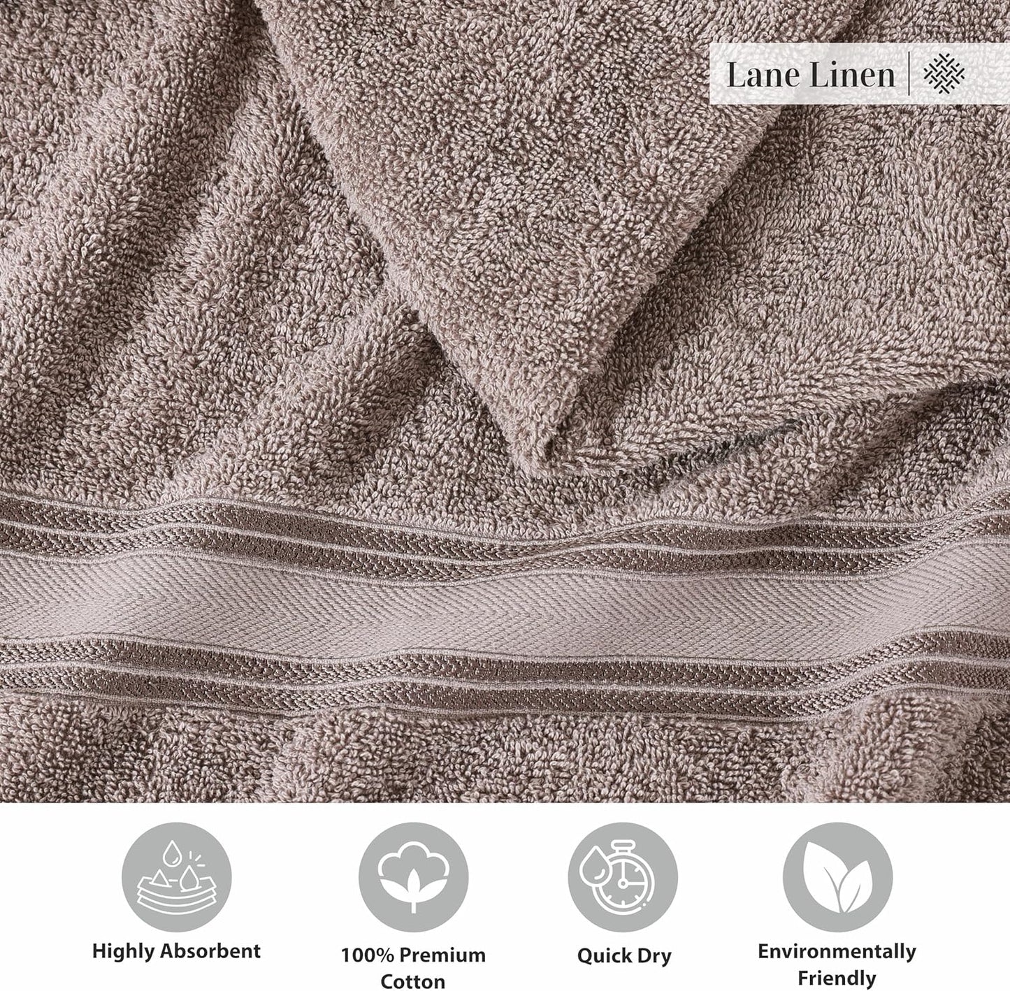 LANE LINEN Large Bath Towels - 100% Cotton Bath Sheets Extra Large, Oversized Bath Towels for Adults, Zero Twist, Quick Dry Bath Sheet Set, Body Towels, 4 Piece Bath Towel Sets for Bathroom- Platinum
