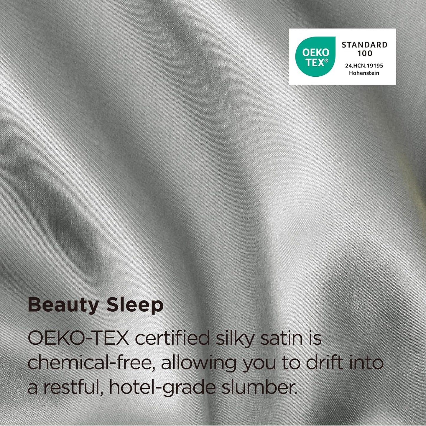 Bedsure King Size Satin Pillowcase Set of 2 - Silver Grey Pillow Covers for Hair and Skin with Envelope Closure, Similar to Silk Pillow Cases, Gifts for Women Men, 20x36 Inches, 2pcs