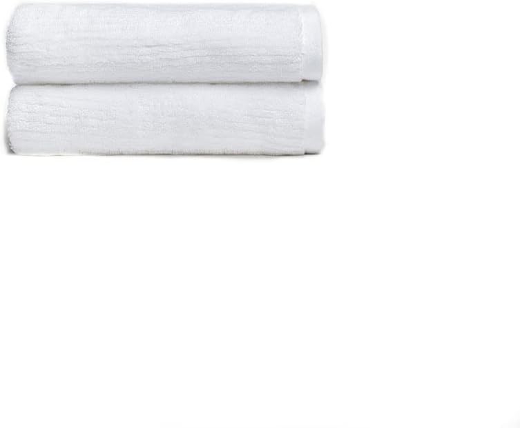 Cozy Earth Ribbed Hand Towel Set - 60% Cotton 40% Viscose from Bamboo Hand Towels - Soft & Absorbent Textured Ribbed Pattern - 2 Pack White