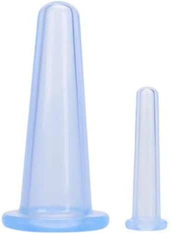 4Pcs Massage Cupping Set Silicone Mini Facial Cups Face Massager Helper Skin Care Neck Back Eyes Massaging Cup Safe to Use, Don't Worry About Burns Health Care Products (Blue)