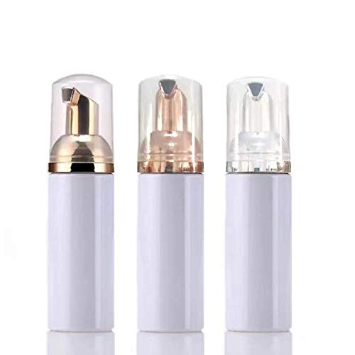 10 Pcs Silver Caps Plastic Foam Dispenser Bottle | Mini Foaming Pump Dispenser Empty - for Refillable Travel Hand Soap Foaming, Shampoo 1.7oz