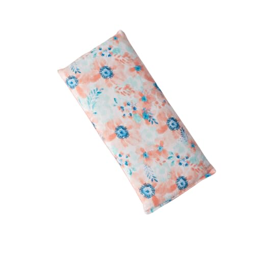 Large Microwave Heating Pad with Flax Seed, Scented or Unscented, Good For Back Pain or Cramps, Moist Heat Therapy or Ice Pack, Microwavable Bean Bag, 6" x 12" (Peach Floral, Lavender)