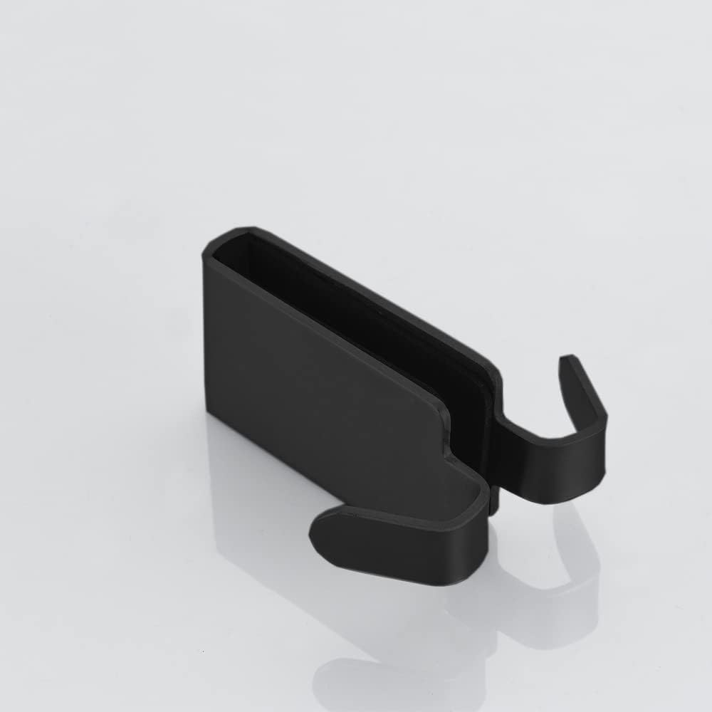 Double Hooks for Glass Shower Door, Towel Hooks Over The Bathroom Glass Wall 0.31-0.39in, Stainless Steel, Black 4 Pack