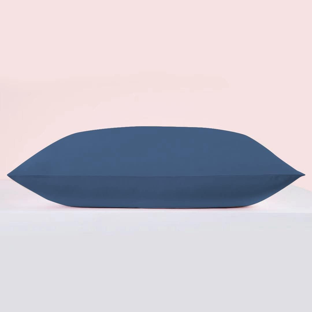 25 Momme Premium Mulberry Blue Silk Pillowcase for Hair and Skin | Handcrafted Hypoallergenic & Anti-Acne Silk Pillow Cases with Zipper | King - 20" x 36", Ocean