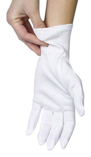 Cotton Gloves - 3 Pairs White, Moisturizing Night Gloves for Dry Hands, Size L