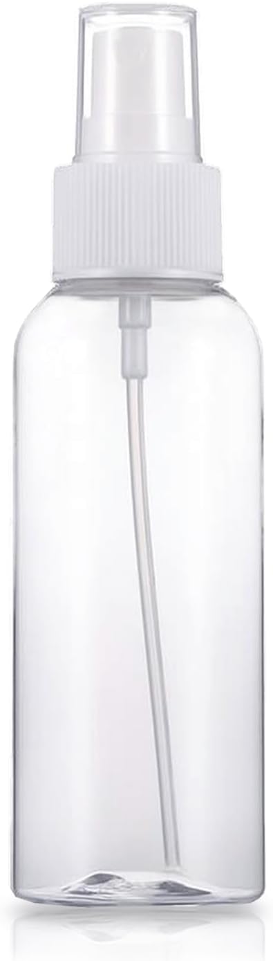Sandbaggy 2 oz Plastic Spray Bottle | Fine Mist Sprayer | Clear, Transparent, Cylinder Shape | BPA Free (200)