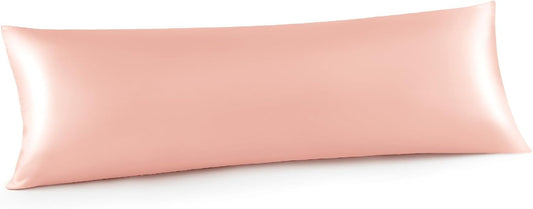 INFIIXSO Body Pillow Cover with Zipper, Luxury Mulberry Silk Body Pillow Case 20x54 Inches, Ultra Smooth and Soft Cooling Long Pillowcase, Gift for Women, Men(Rose Pink)