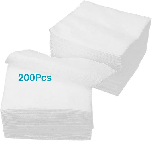 Disposable Esthetic Wipe,4"x 4"Non-woven 200 Count Facial Cleansing Soft Salon and Spa Essentials,Lint-free for Makeup Removal