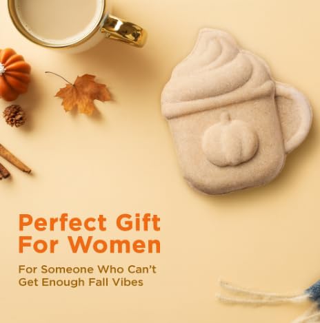 Pumpkin Spice Latte Bath Bomb for Women & Girls – Luxury Fall Bath Bombs (Giftable Packaging) - Natural & Relaxing Fall Gift - Vanilla, Cinnamon & Pumpkin Scented - Boo Basket Stuffers for Women