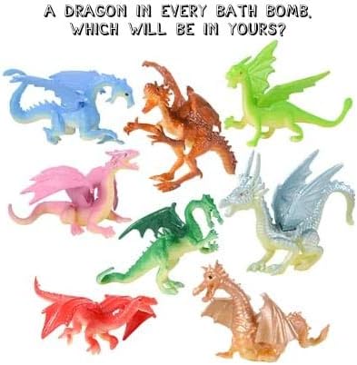 Dragon Bath Bombs for Kids with Surprise Toys Inside (6 Pack) - Large Bubble Bomb, Gentle and Safe, USA Made, Birthday Gift for Boys and Girls by Two Sisters