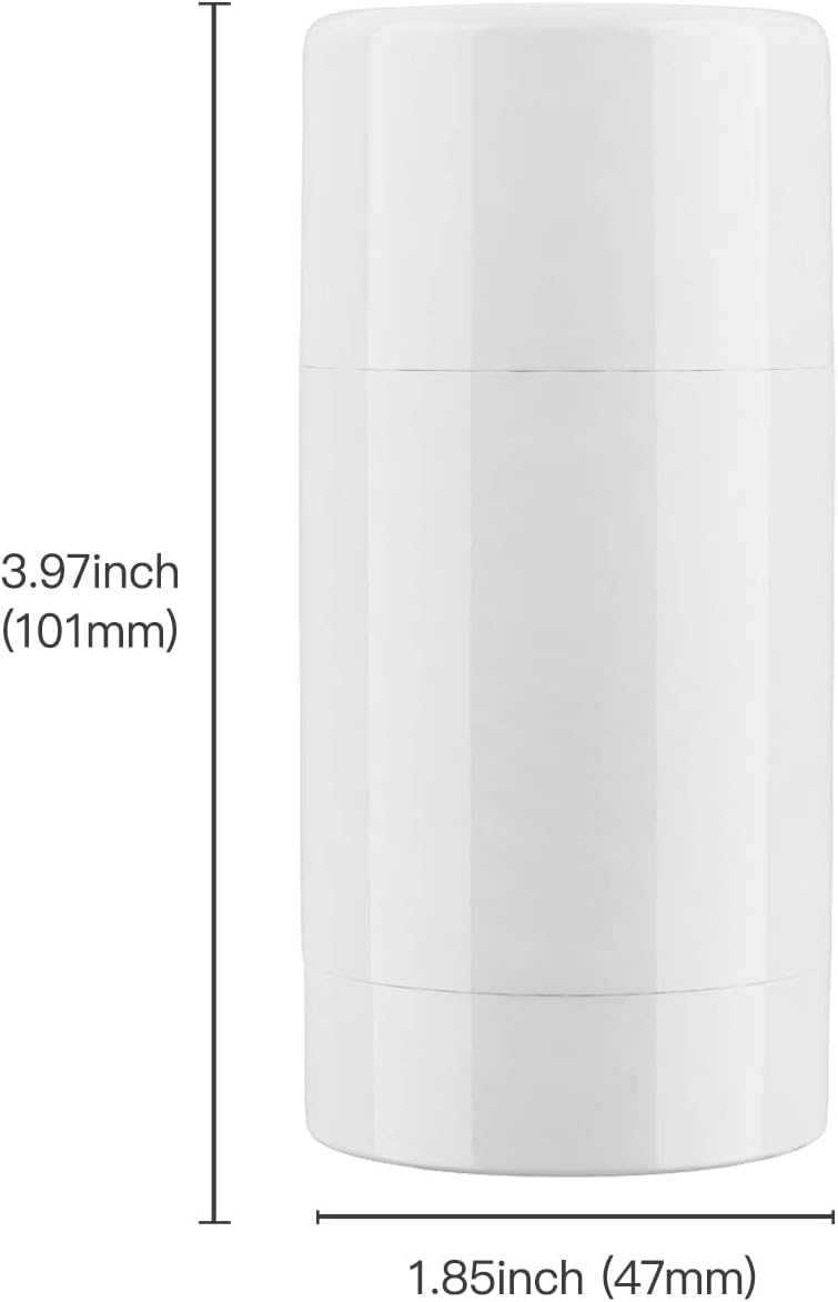 Tekson 2.5oz Empty Refillable Deodorant Containers, 3PCS Twist-UP Containers Tubes, Empty Balm Travel for Lotion Stick(White)